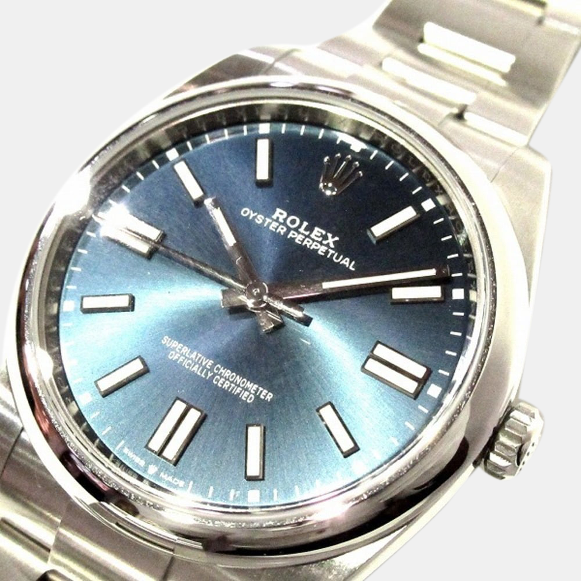 Rolex Blue Stainless Steel Oyster Perpetual 124300 Men's Wristwatch 41 Mm