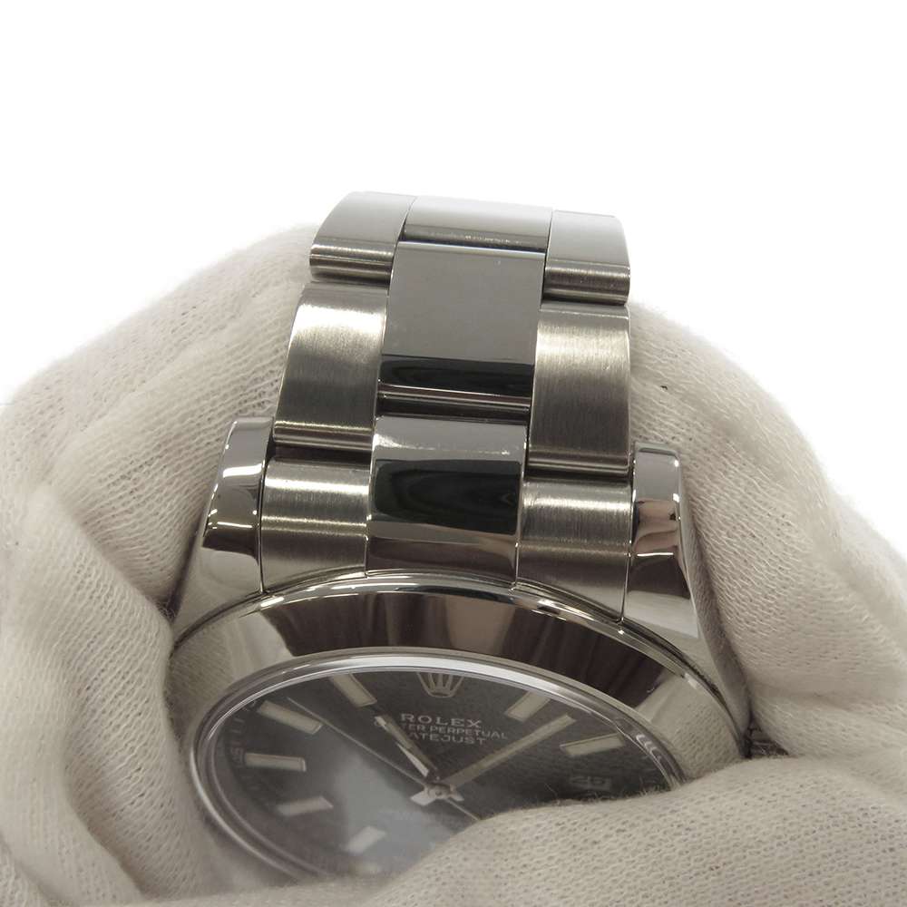 Rolex Black Stainless Steel Datejust 116300 Men's Wristwatch 41 Mm