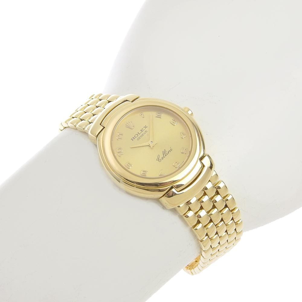 Rolex Champagne 18K Yellow Gold Cellini 6621 Men's Wristwatch 26 Mm