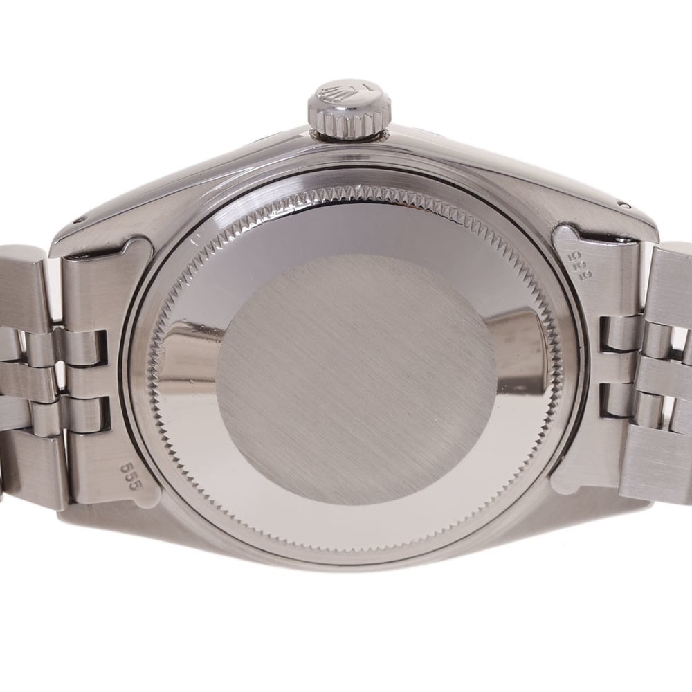 Rolex Black Stainless Steel Datejust 1601 Men's Wristwatch 36 Mm