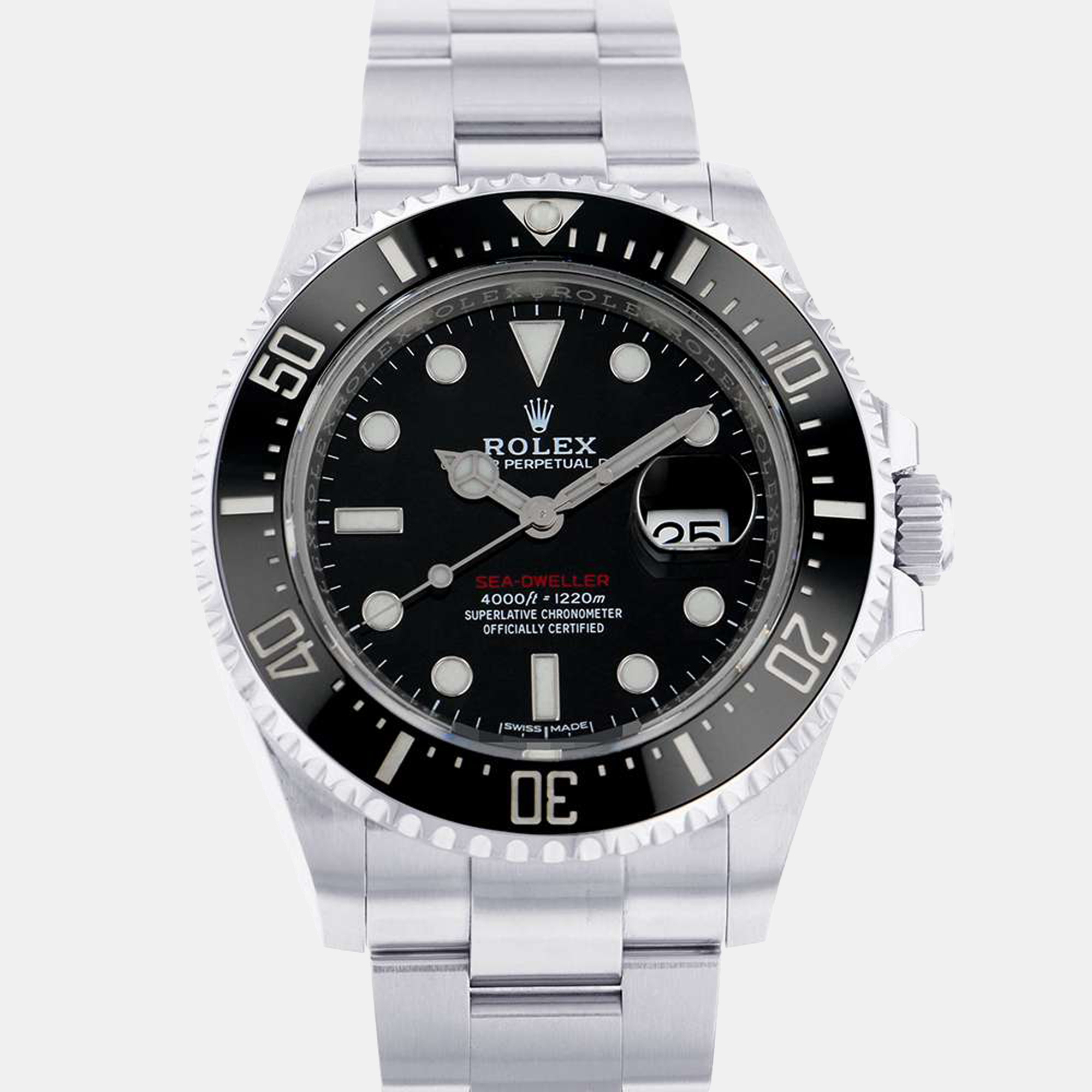 Rolex Black Stainless Steel Sea-Dweller 126600 Men's Wristwatch 43 Mm