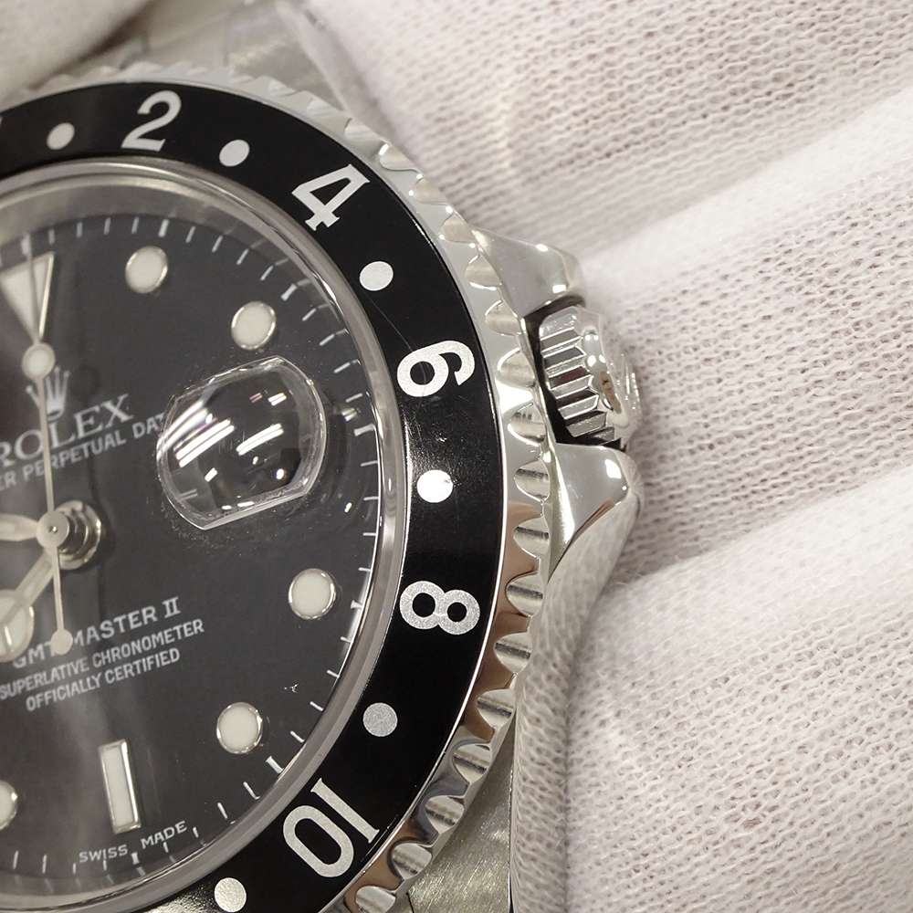 Rolex Black Stainless Steel GMT-Master II 16710 Men's Wristwatch 40 Mm