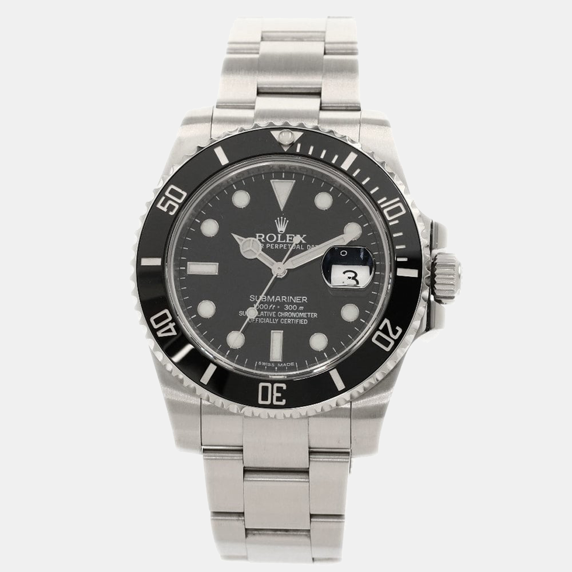 Rolex Black Stainless Steel Submariner 116610LN Men's Wristwatch 40 Mm