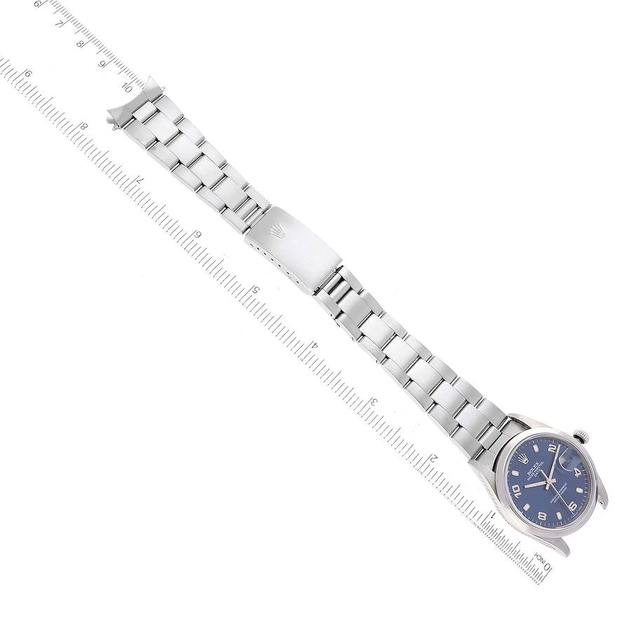 Rolex Date Blue Dial Oyster Bracelet Steel Mens Watch 15200