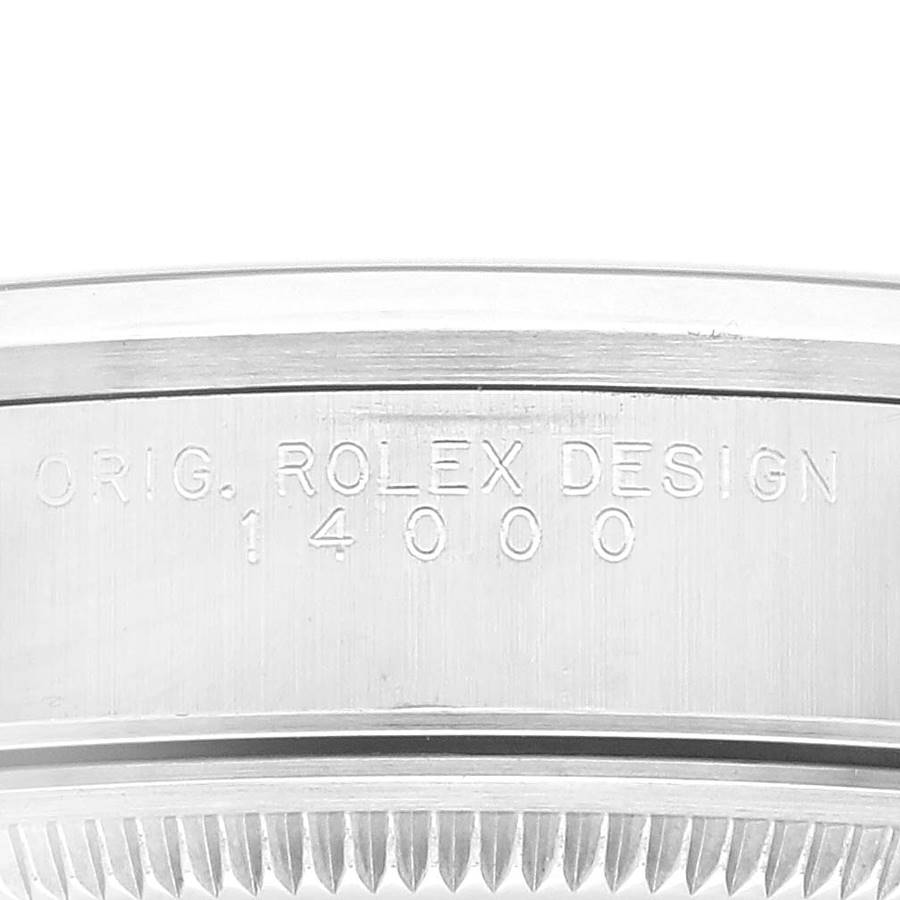 Rolex Air King 34mm Blue Dial Smooth Bezel Steel Mens Watch 14000