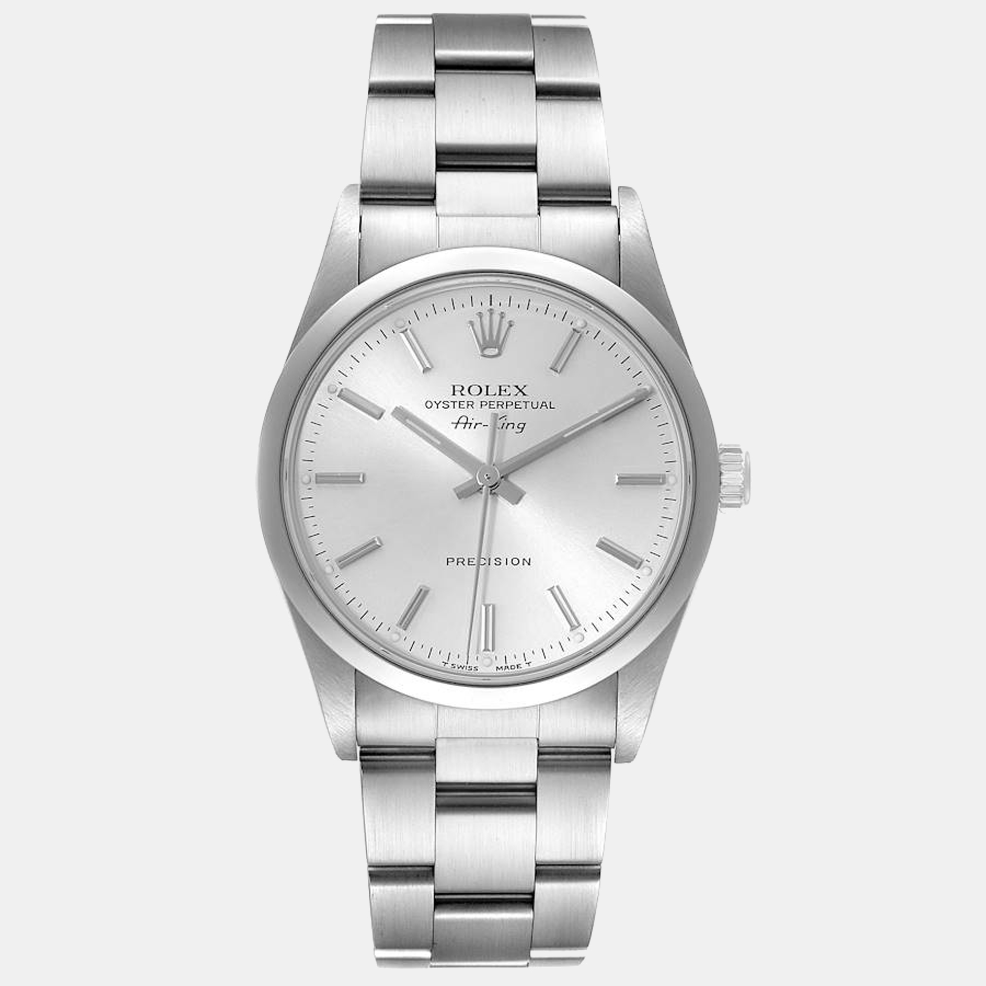 

Rolex Air King  Silver Dial Smooth Bezel Steel Mens Watch 14000