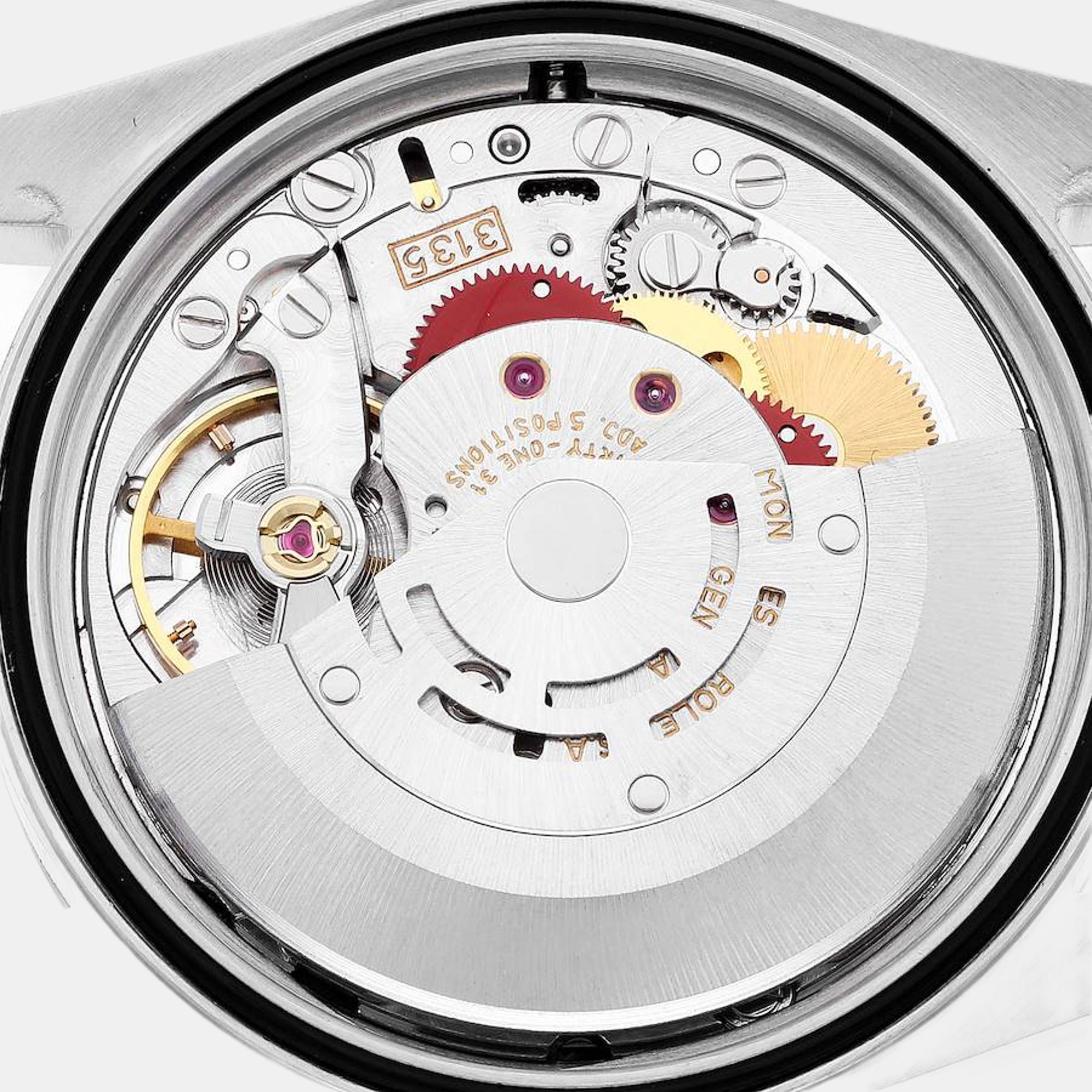 Rolex Datejust Silver Dial Engine Turned Bezel Steel Mens Watch 16220