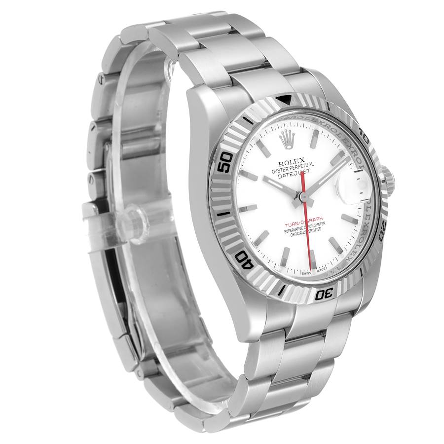 Rolex Datejust Turnograph White Dial Steel Men's Watch 116264 36 Mm