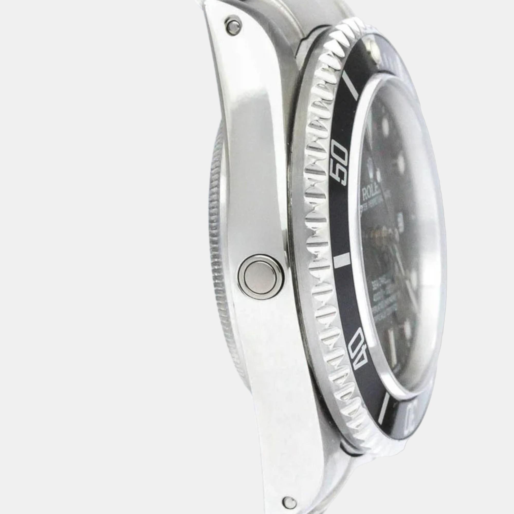 Rolex Black Stainless Steel Sea-Dweller 16660 Automatic Men's Wristwatch 40 Mm