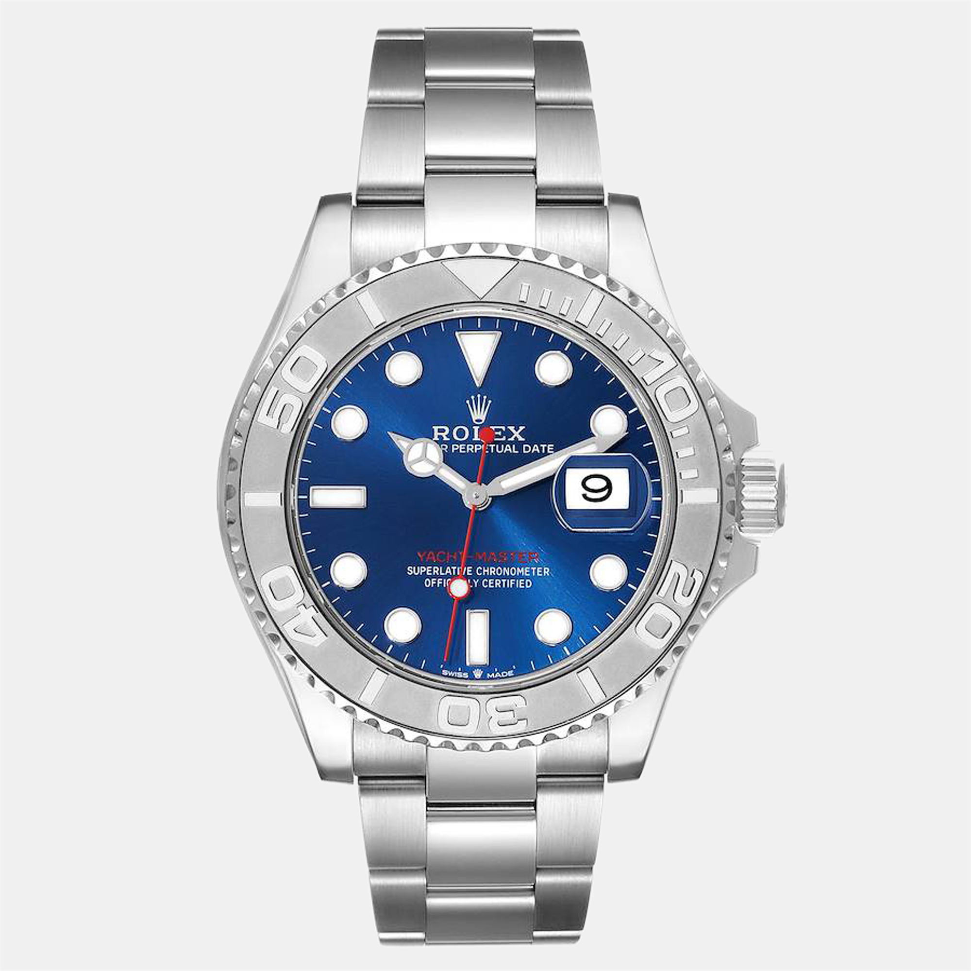 Rolex Yachtmaster Steel Platinum Blue Dial Men's Watch 126622 40 Mm