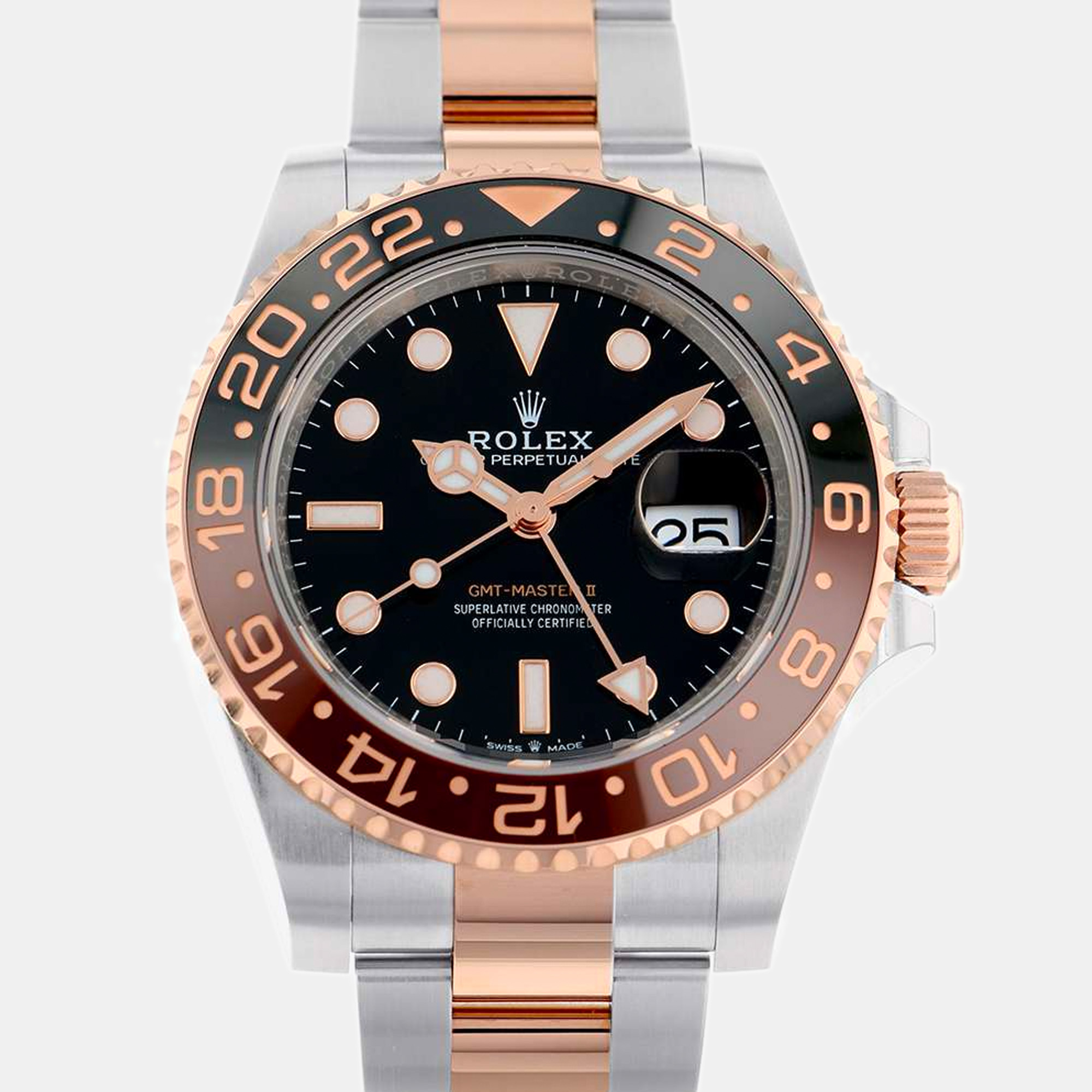 Rolex Black 18k Rose Gold And Stainless Steel GMT-Master 126711CHNR Automatic Men's Wristwatch 40 Mm