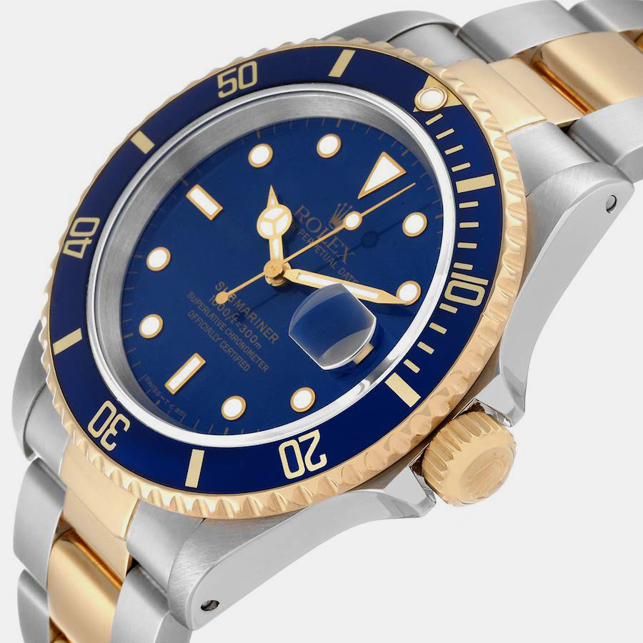 Rolex Submariner Blue Dial Steel Yellow Gold Mens Watch 16613 40 mm 
Rolex Submariner Blue Dial Steel Yellow Gold Mens Watch 16613 40 mm
