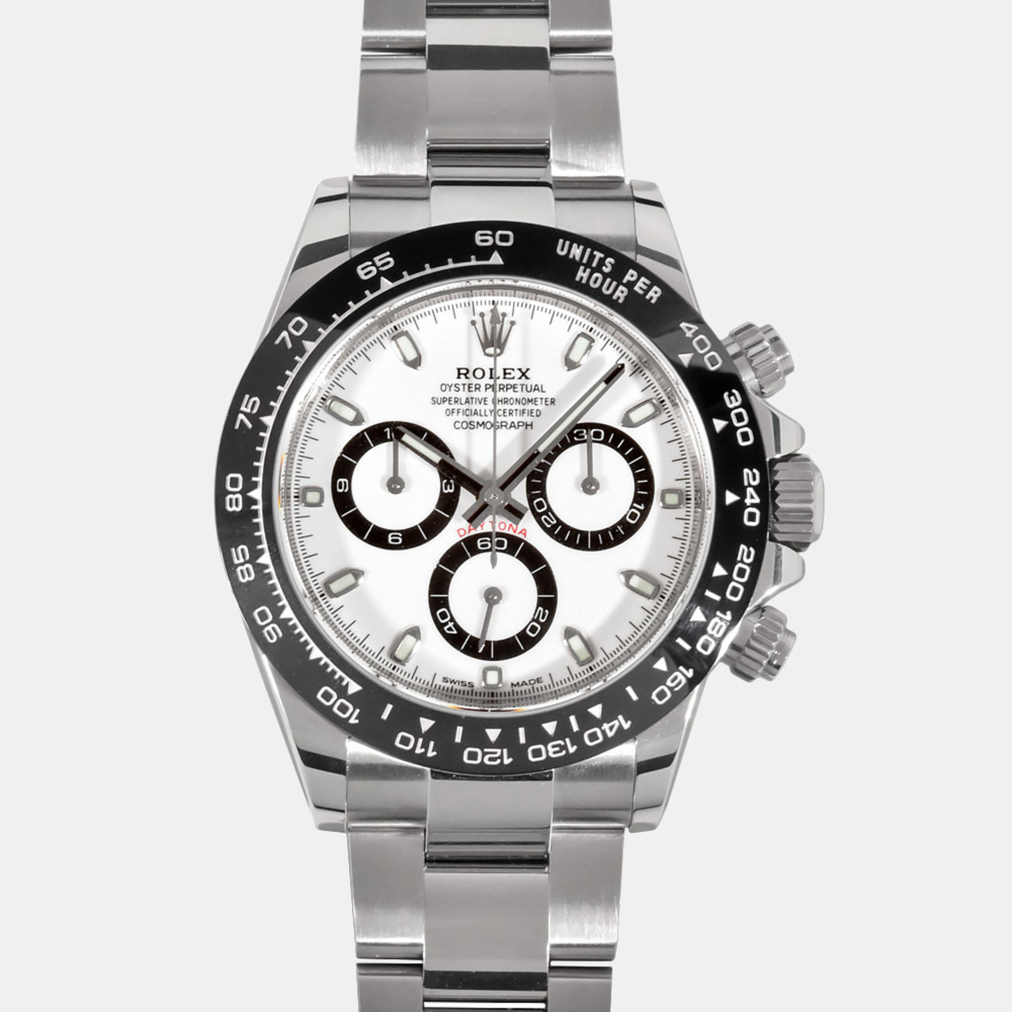 Rolex White Stainless Steel Cosmograph Daytona 116500LN Automatic Men's Wristwatch 40 Mm