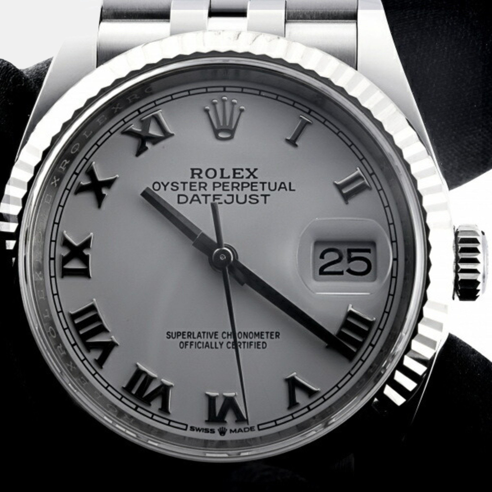 Rolex White 18k White Gold And Stainless Steel Datejust 126234 Automatic Men's Wristwatch 36 Mm
