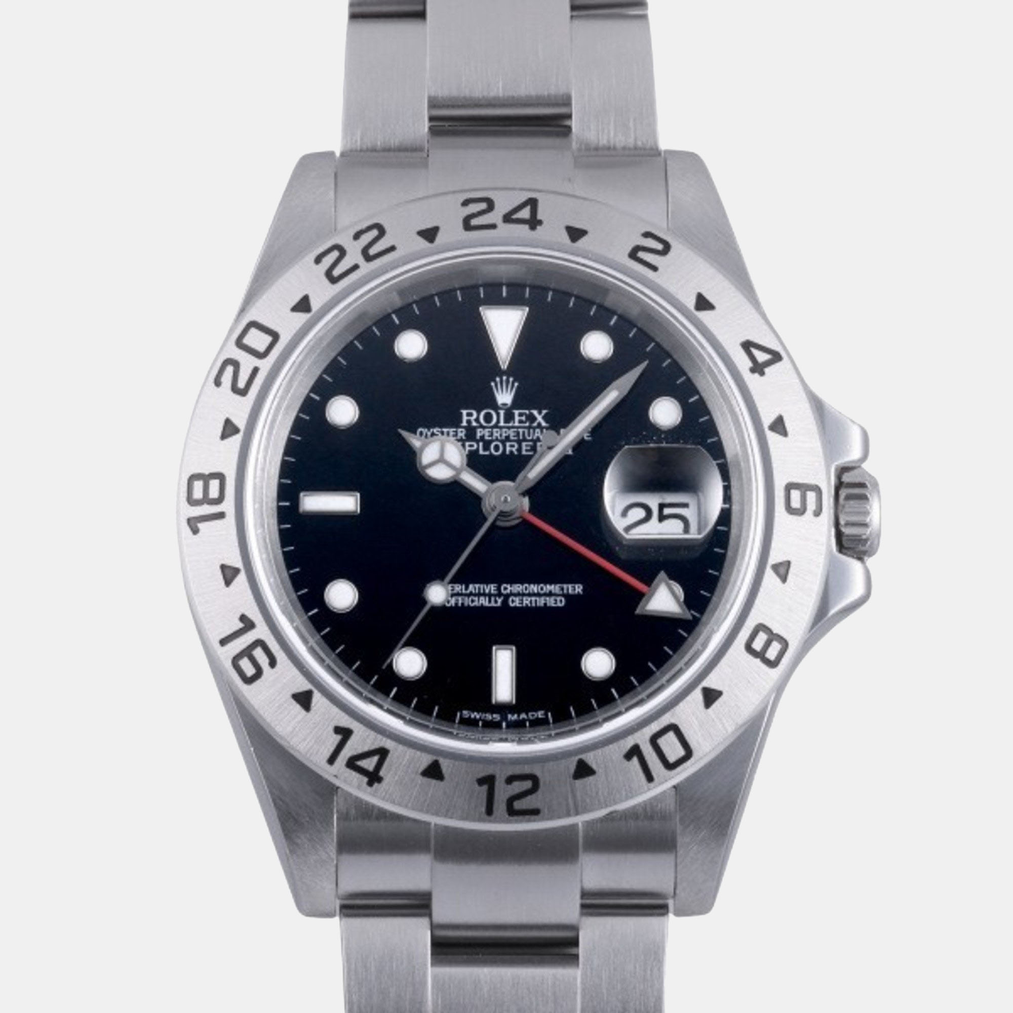 Rolex Black Stainless Steel Explorer II 16570 Automatic Men's Wristwatch 40 Mm