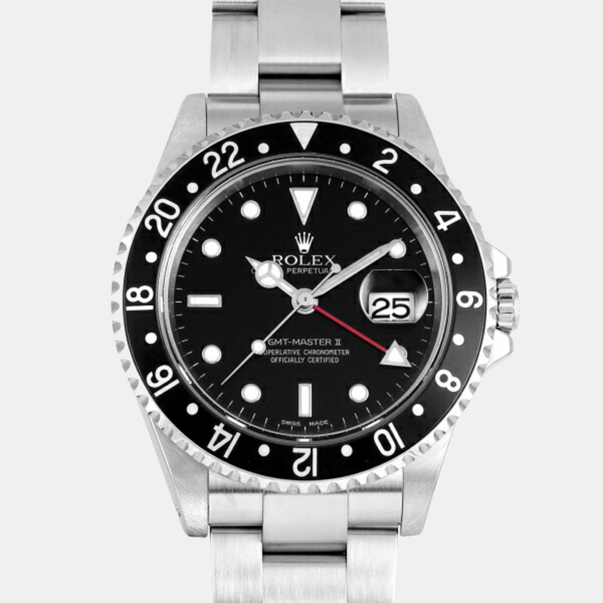 Rolex Black Stainless Steel And Ceramic GMT-Master II 16710 Automatic Men's Wristwatch 40 Mm