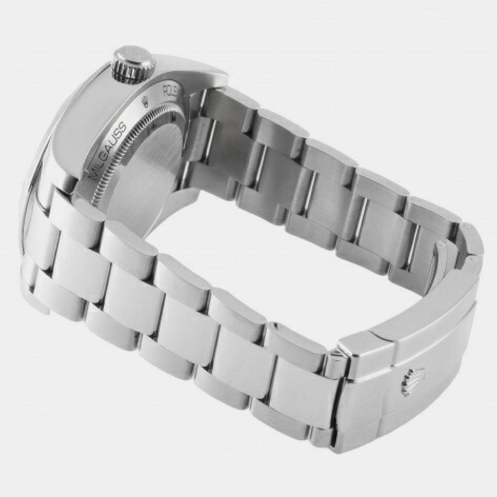Rolex Black Stainless Steel Milgauss 116400 Automatic Men's Wristwatch 40 Mm