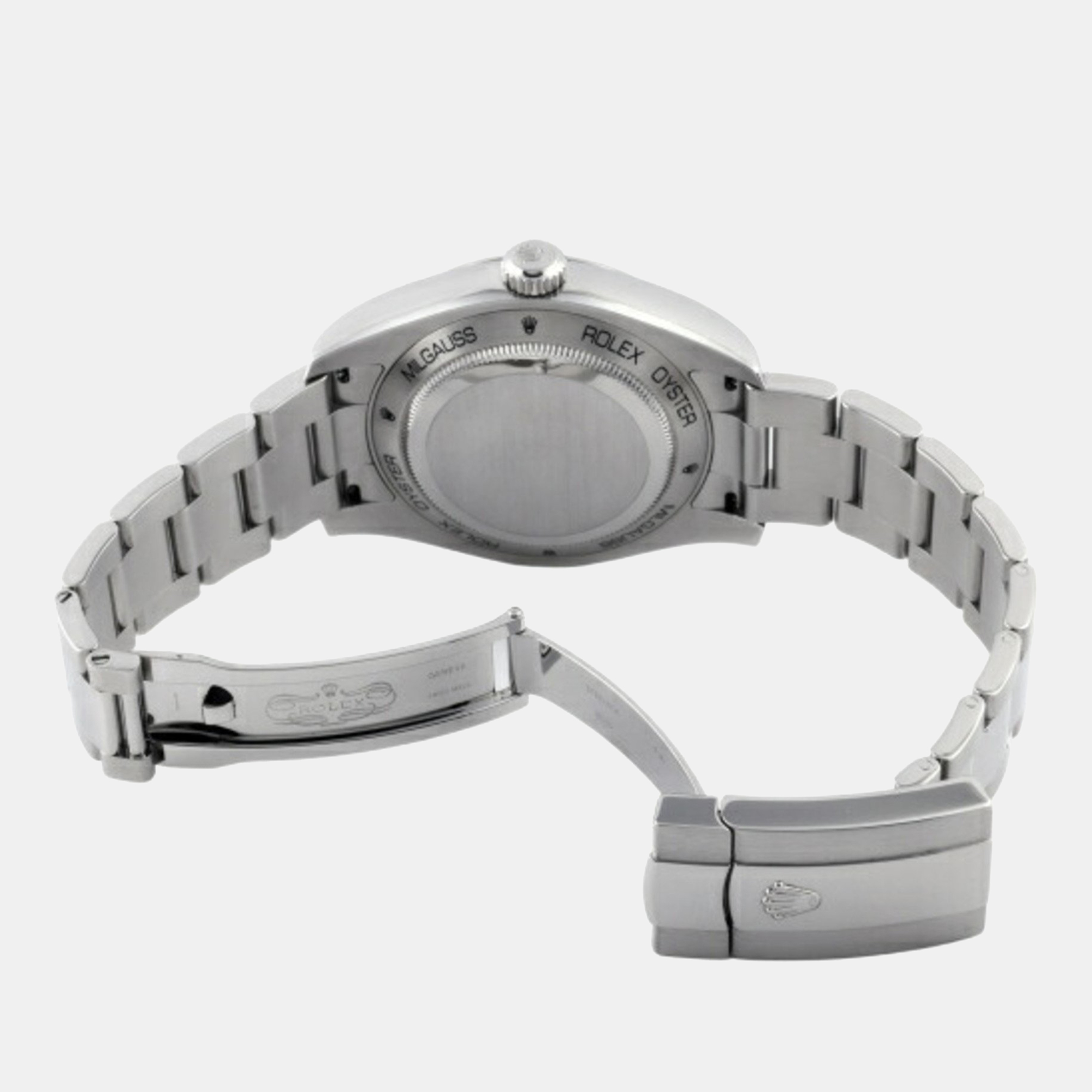 Rolex White Stainless Steel Milgauss 116400 Automatic Men's Wristwatch 40 Mm