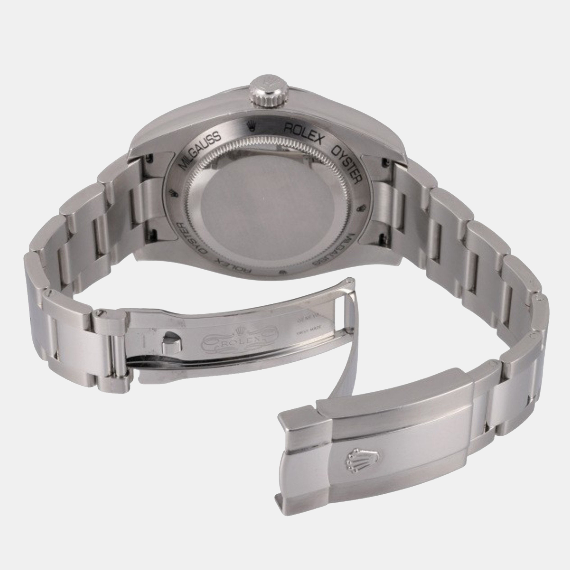 Rolex Black Stainless Steel Milgauss 116400GV Automatic Men's Wristwatch 40 Mm