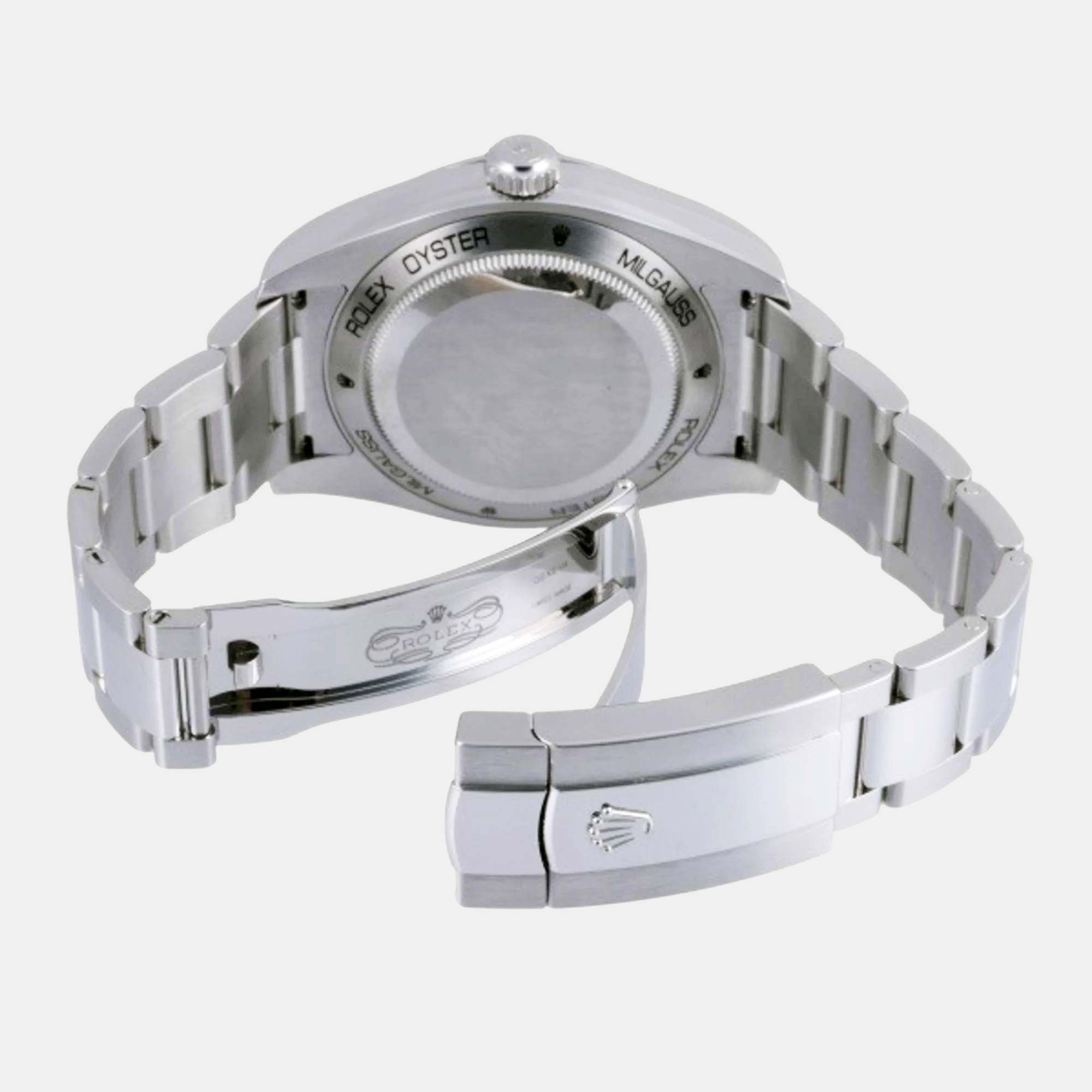 Rolex Blue Stainless Steel Milgauss 116400GV Automatic Men's Wristwatch 40 Mm
