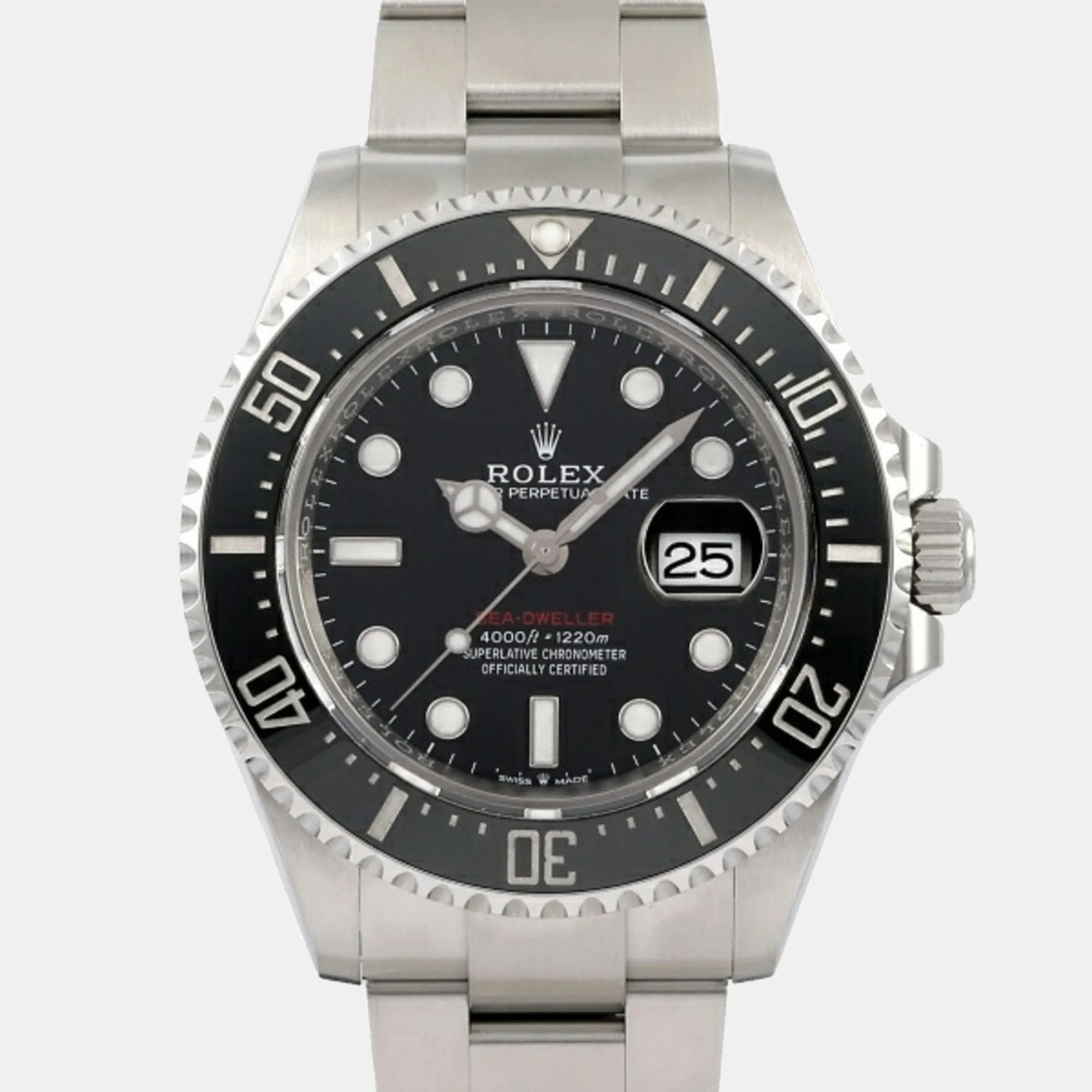Rolex Black Stainless Steel And Ceramic Sea-Dweller 126600 Automatic Men's Wristwatch 43 Mm