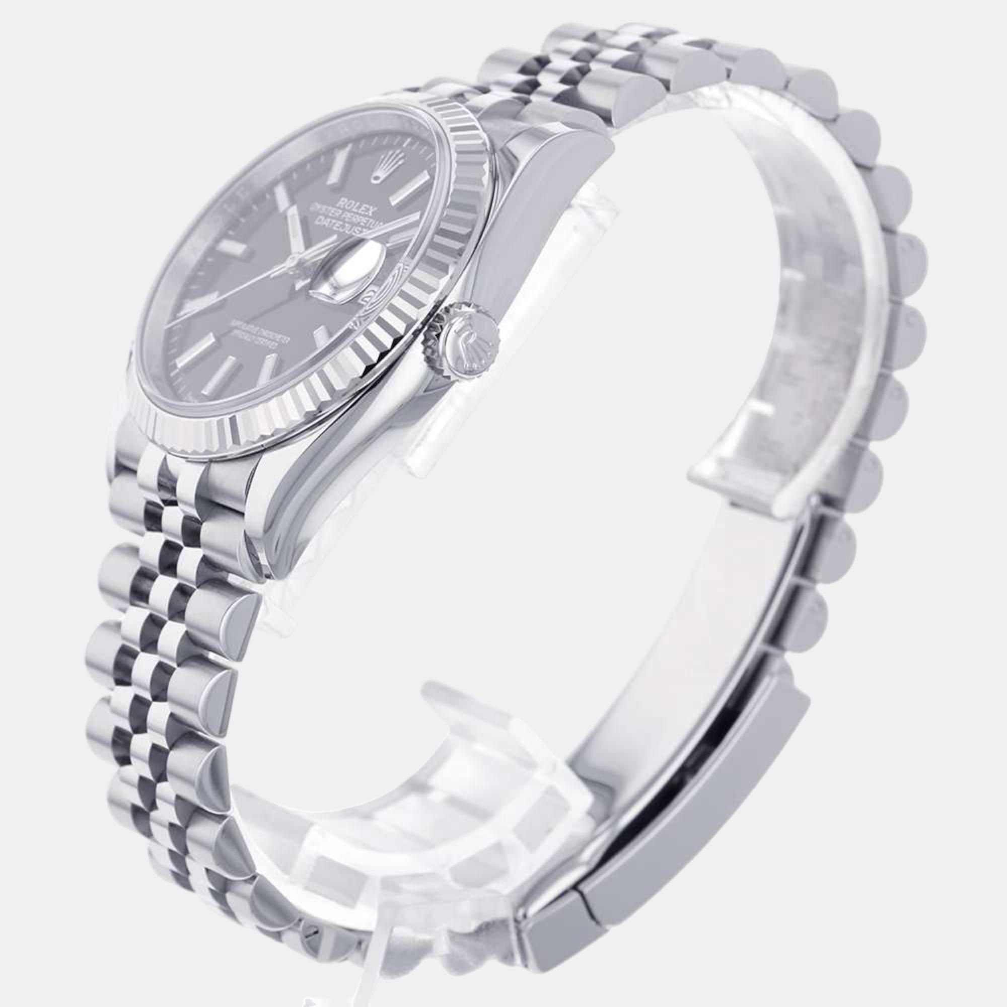 Rolex Black 18K White Gold And Stainless Steel Datejust 126234 Men's Wristwatch 36 mm
Rolex Black 18K White Gold And Stainless Steel Datejust 126234 Men's Wristwatch 36 mm