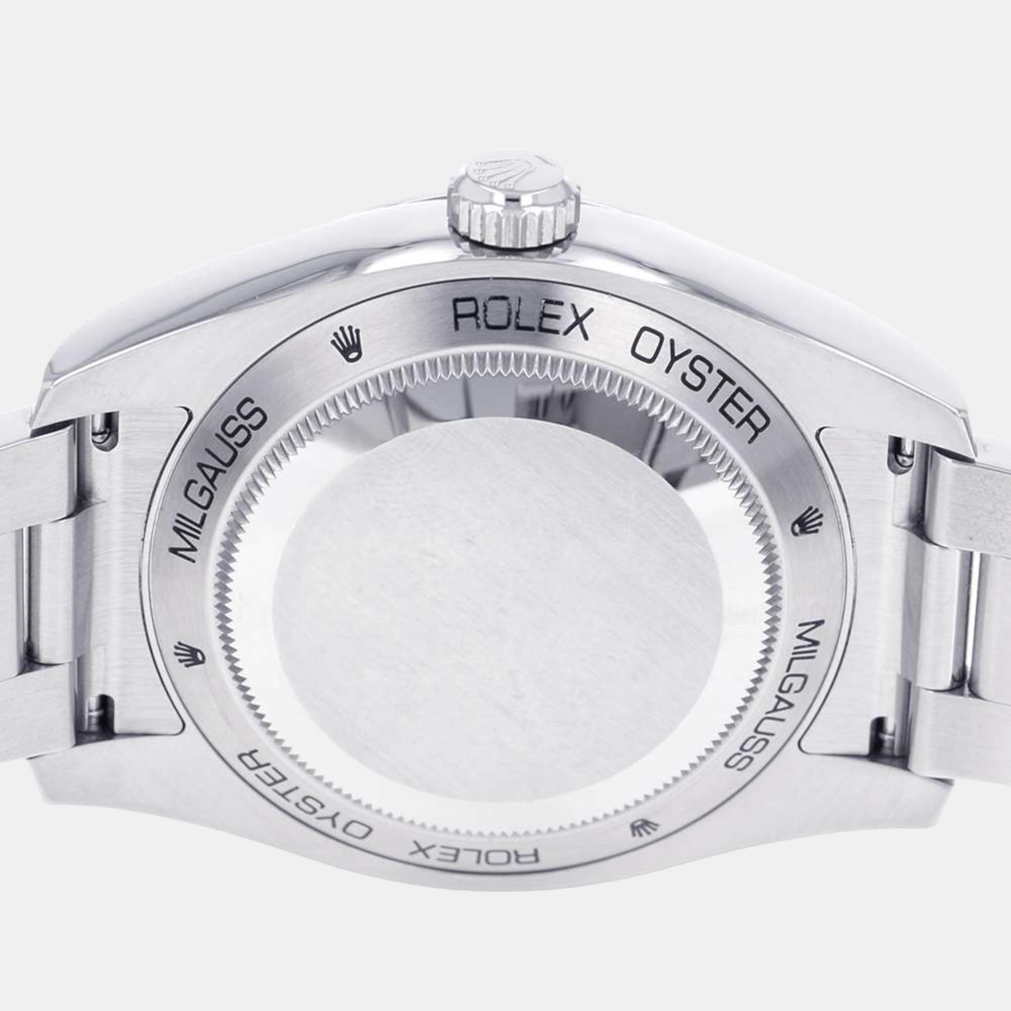 Rolex Green Stainless Steel Milgauss 116400GV Men's Wristwatch 40 Mm