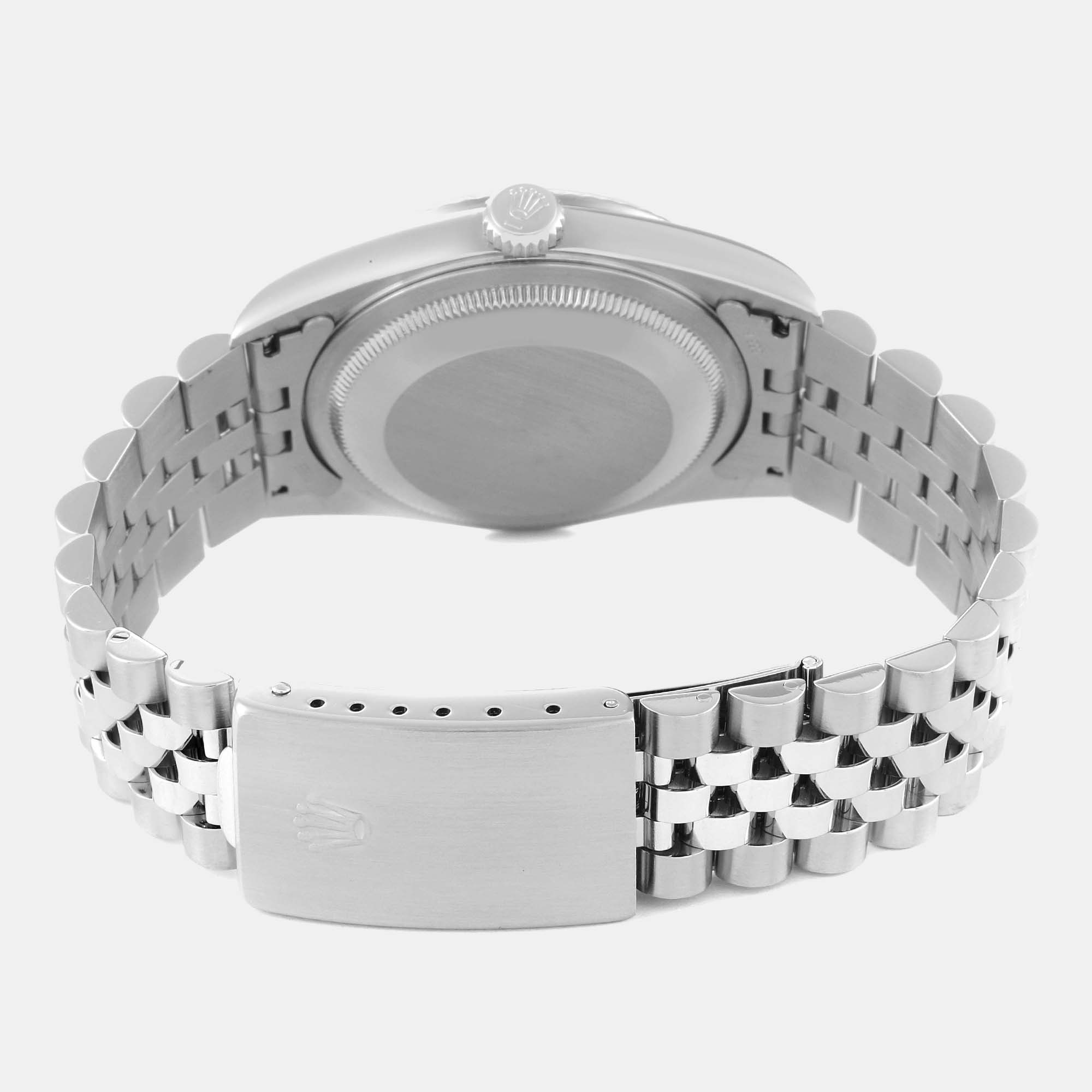 Rolex Datejust Steel White Gold Diamond Dial Men's Watch 16234