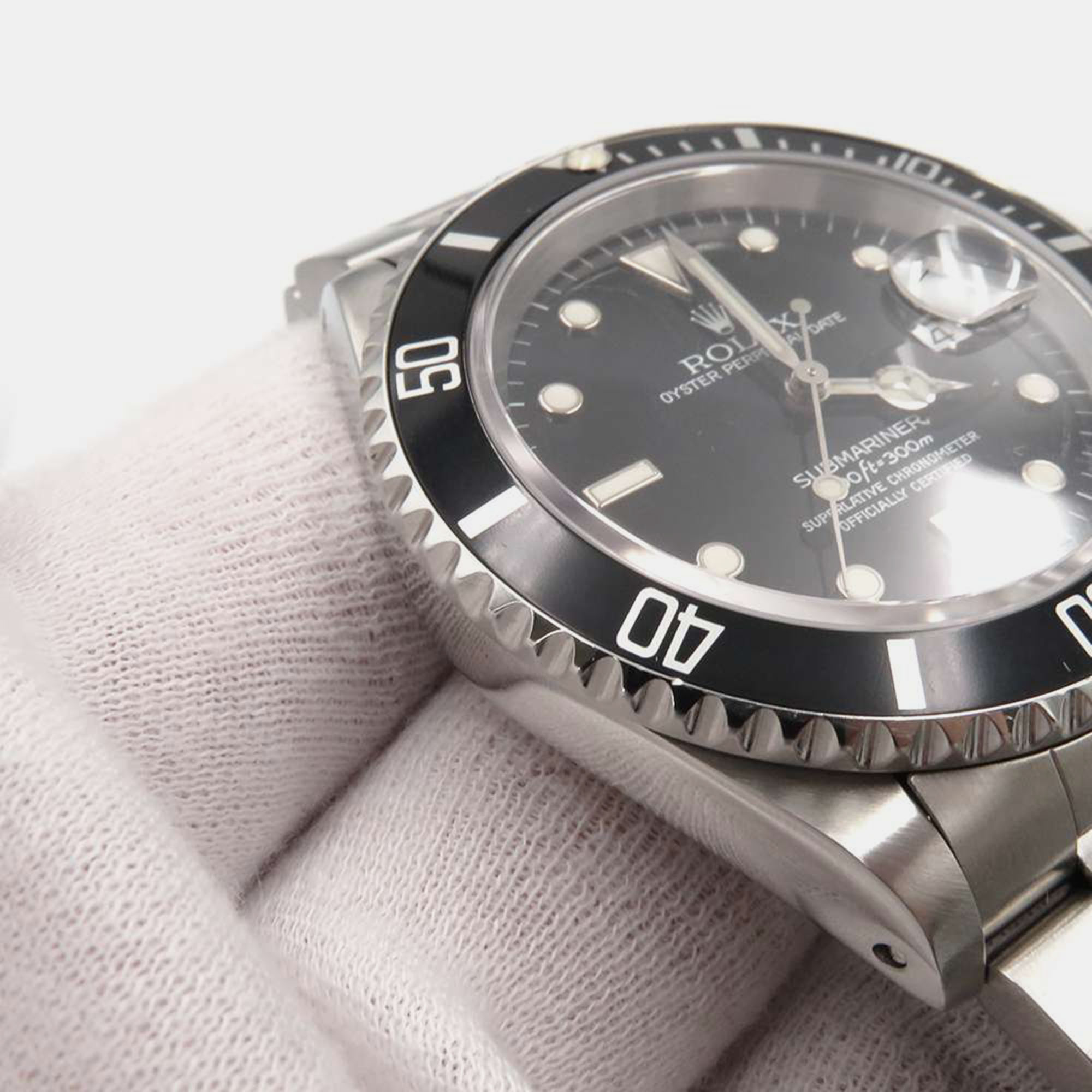 Rolex Black Stainless Steel Submariner 16610 Automatic Men's Wristwatch 40 Mm