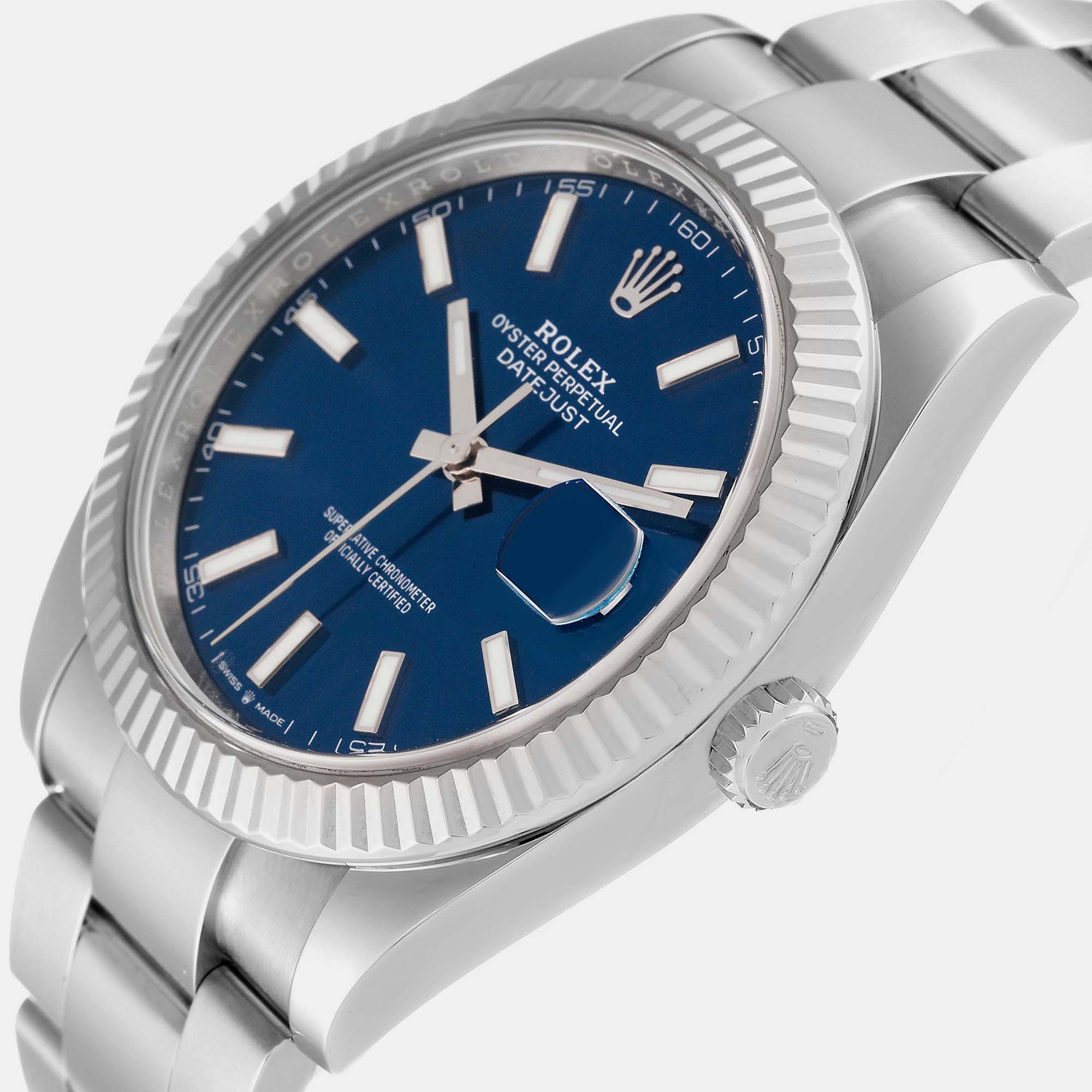 Rolex Datejust 41 Steel White Gold Blue Dial Men's Watch 126334 41 mm
Rolex Datejust 41 Steel White Gold Blue Dial Men's Watch 126334 41 mm