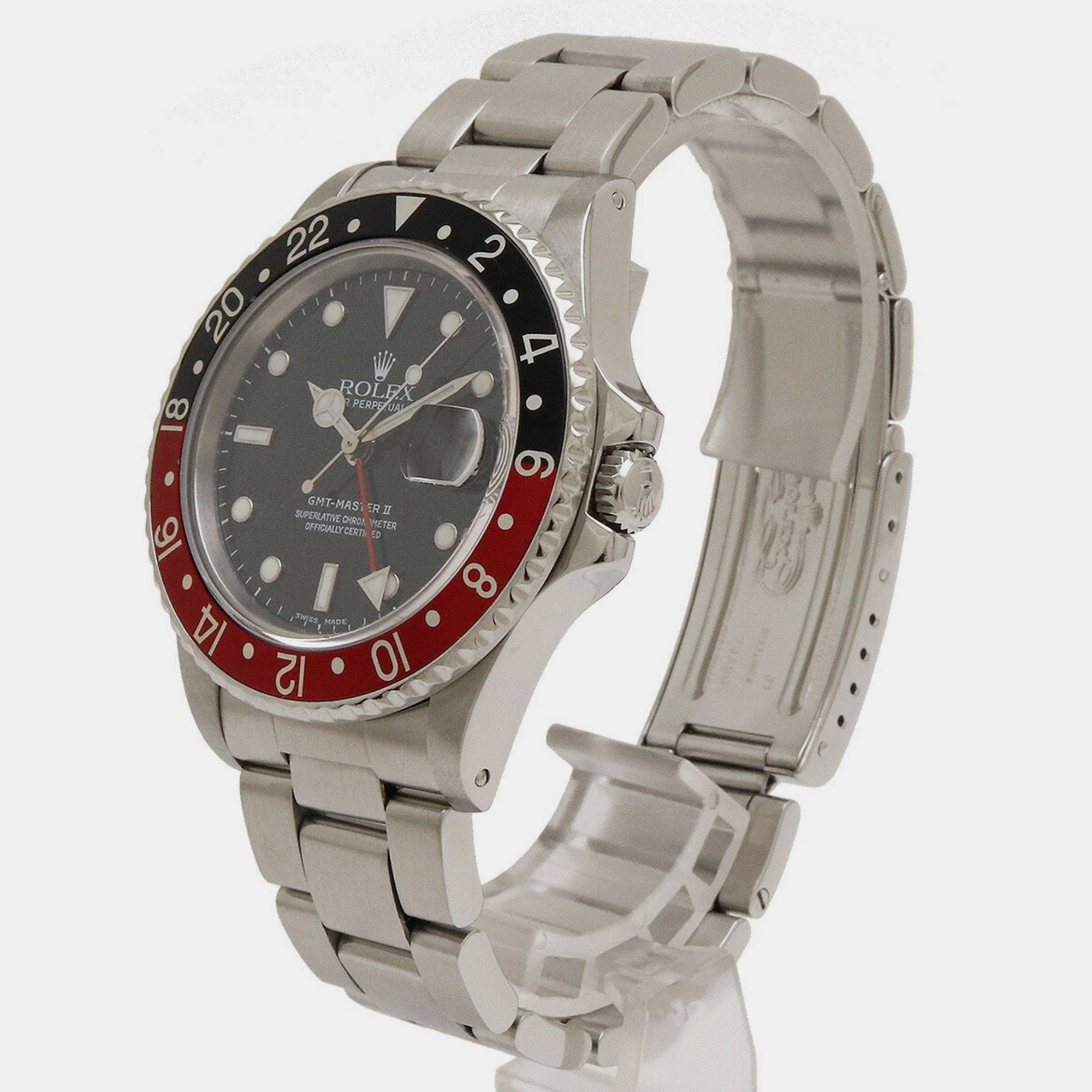 Rolex Black Stainless Steel GMT-Master II 16760 Automatic Men's Wristwatch 39 Mm