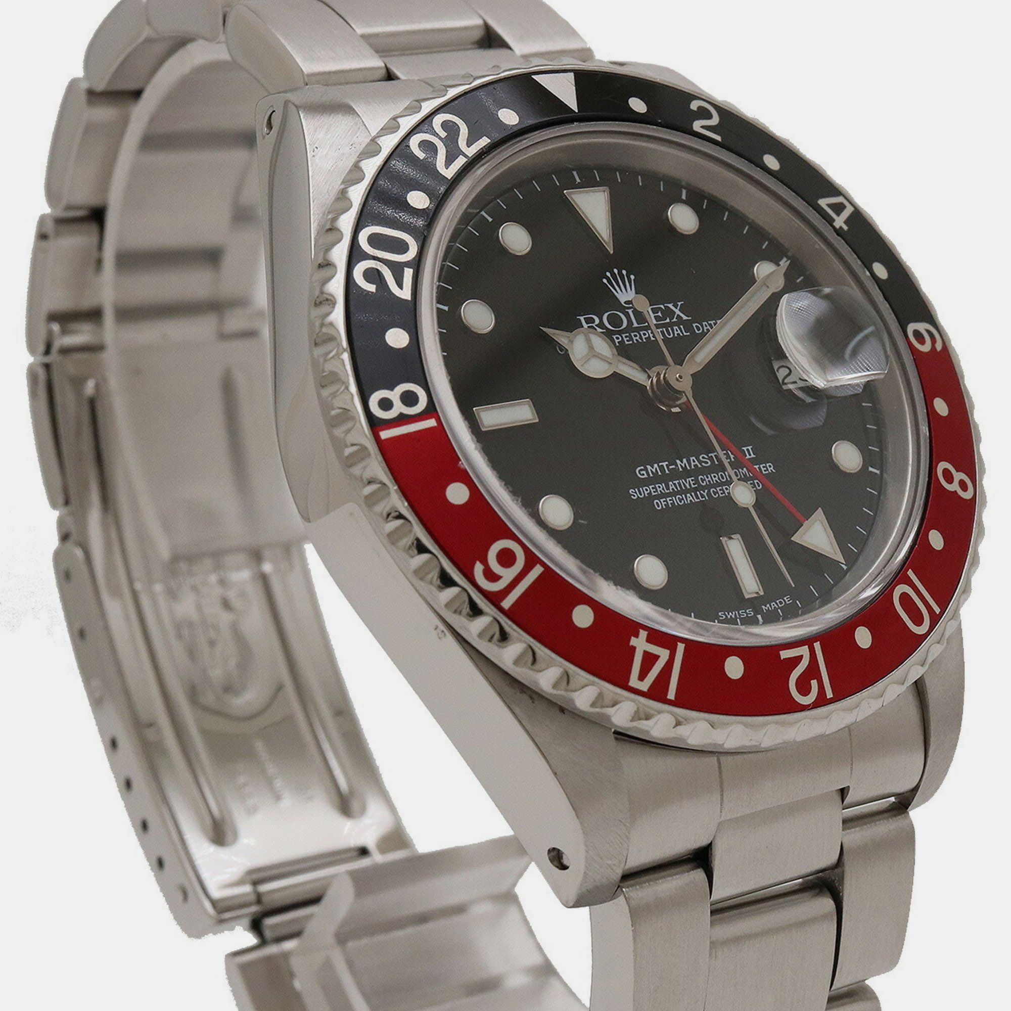 Rolex Black Stainless Steel GMT-Master II 16760 Automatic Men's Wristwatch 39 Mm