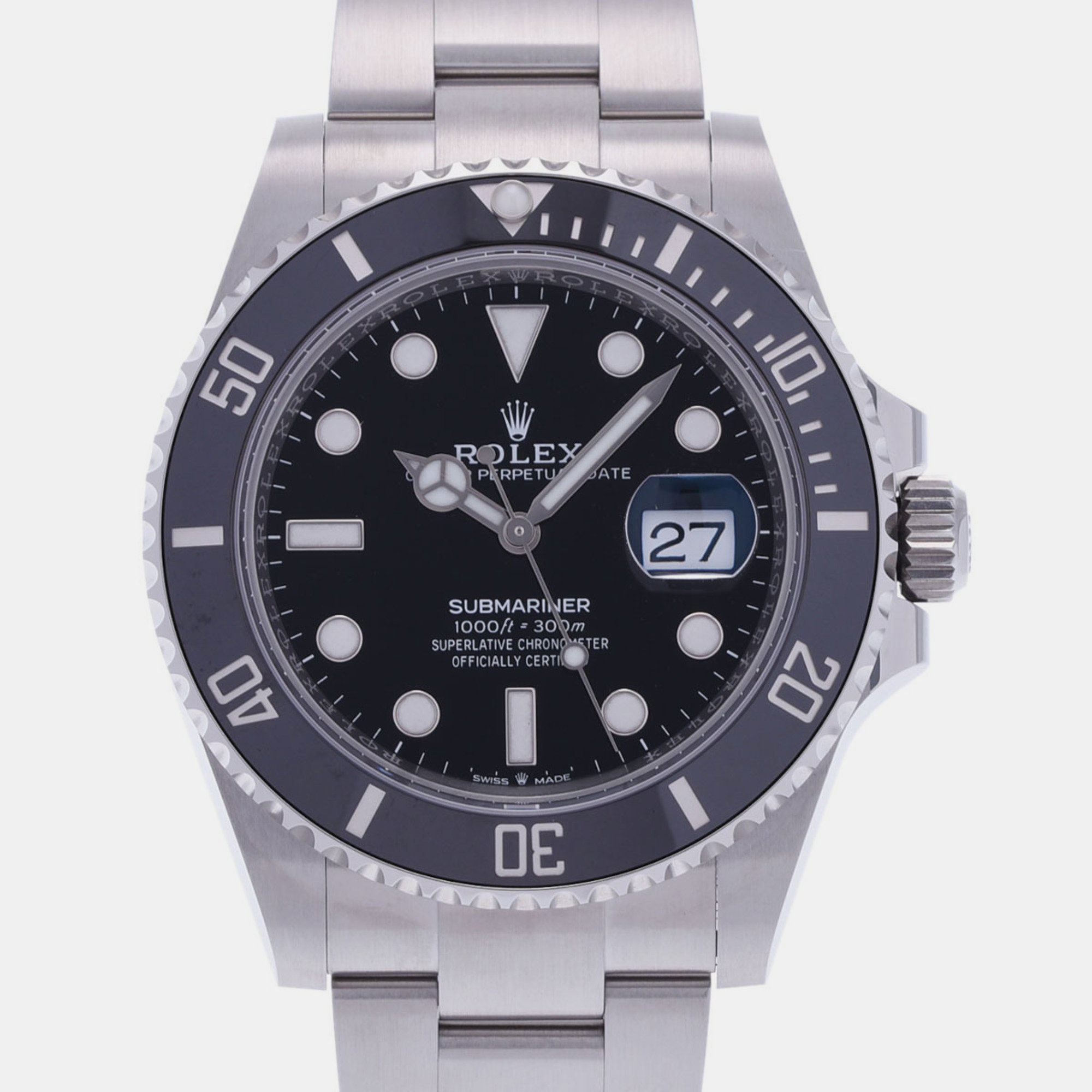 Rolex Black Stainless Steel Submariner 126610 Automatic Men's Wristwatch 41 Mm