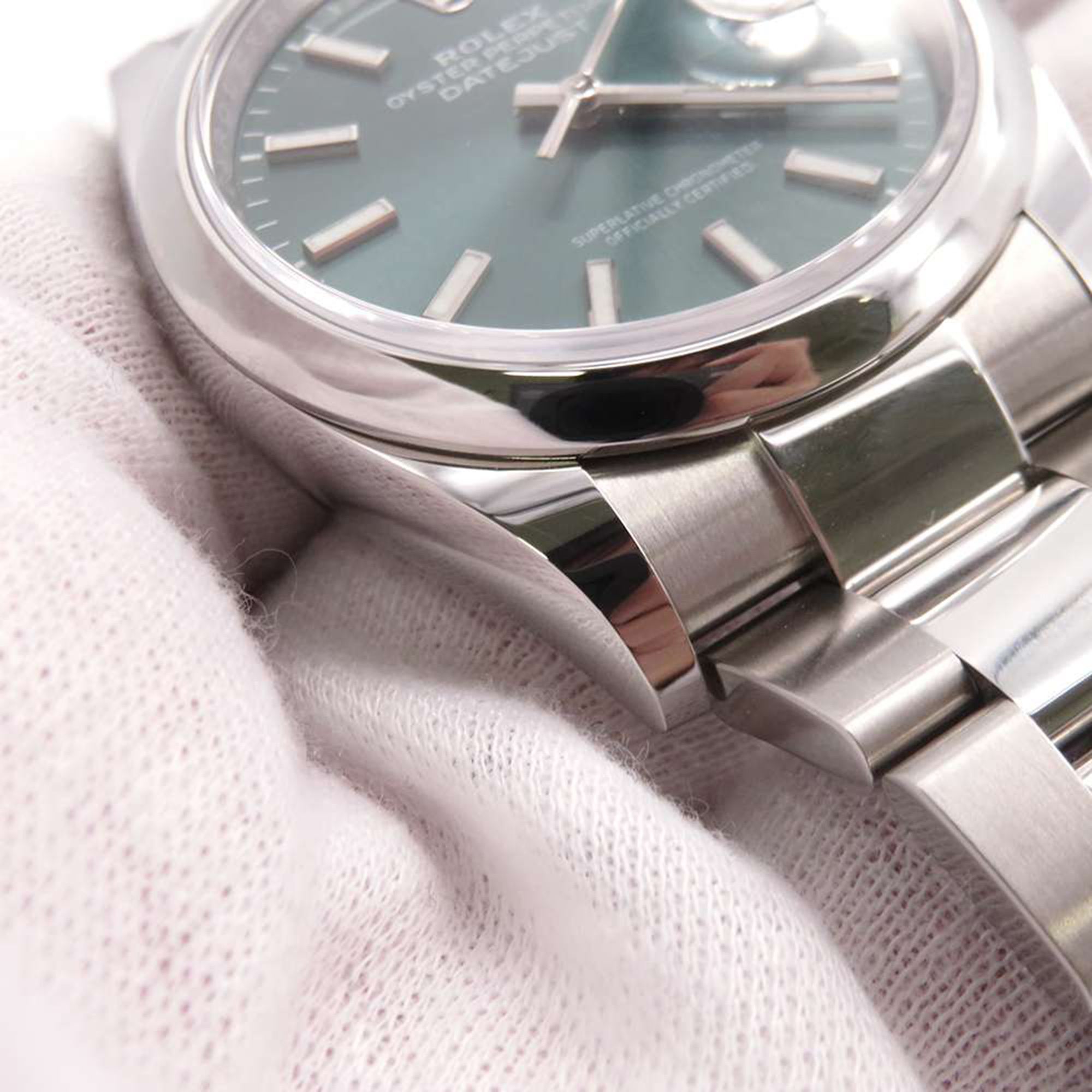 Rolex Green Stainless Steel Datejust 126200 Automatic Men's Wristwatch 36 Mm