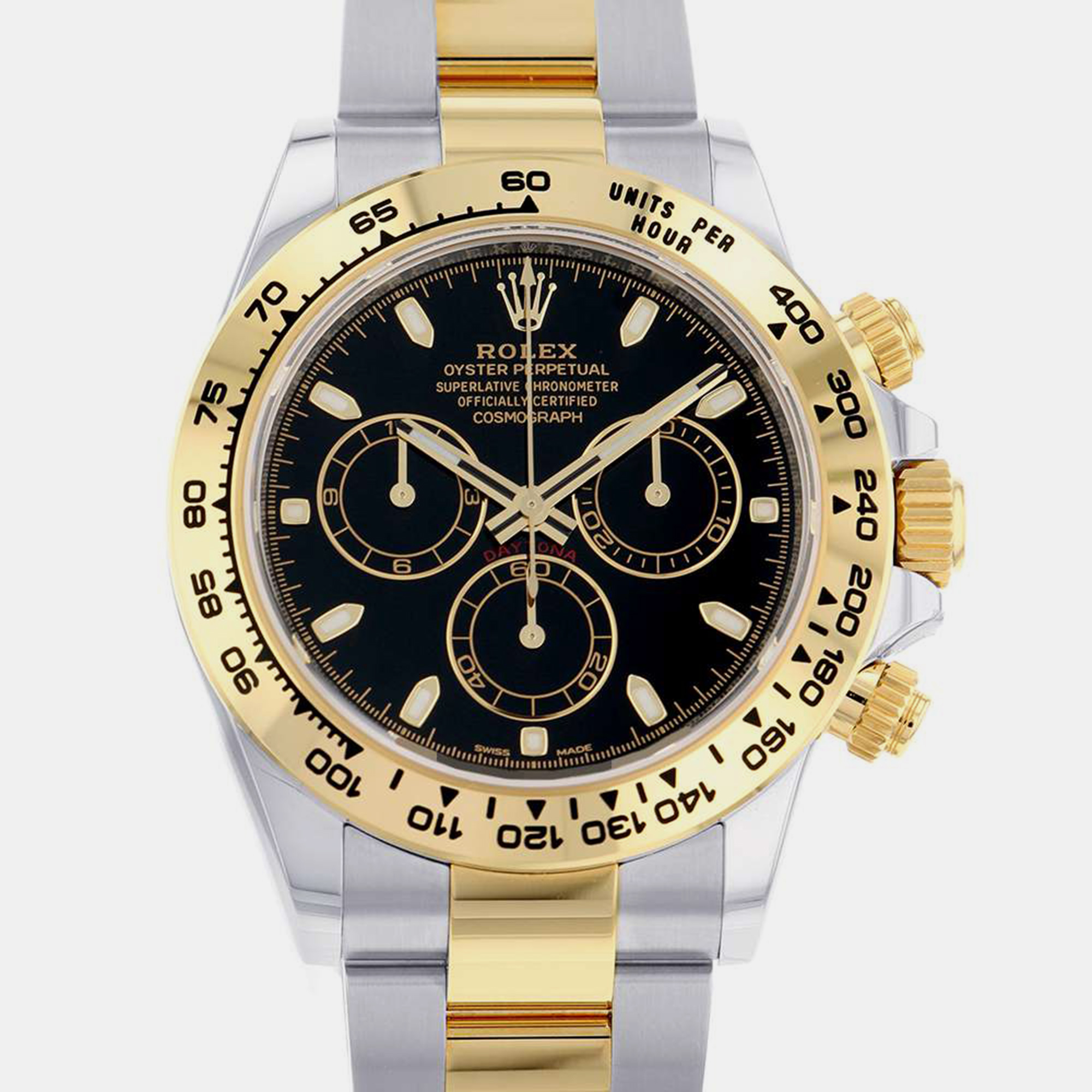 Rolex Black 18k Yellow Gold And Stainless Steel Cosmograph Daytona 116503 Automatic Men's Wristwatch 40 Mm