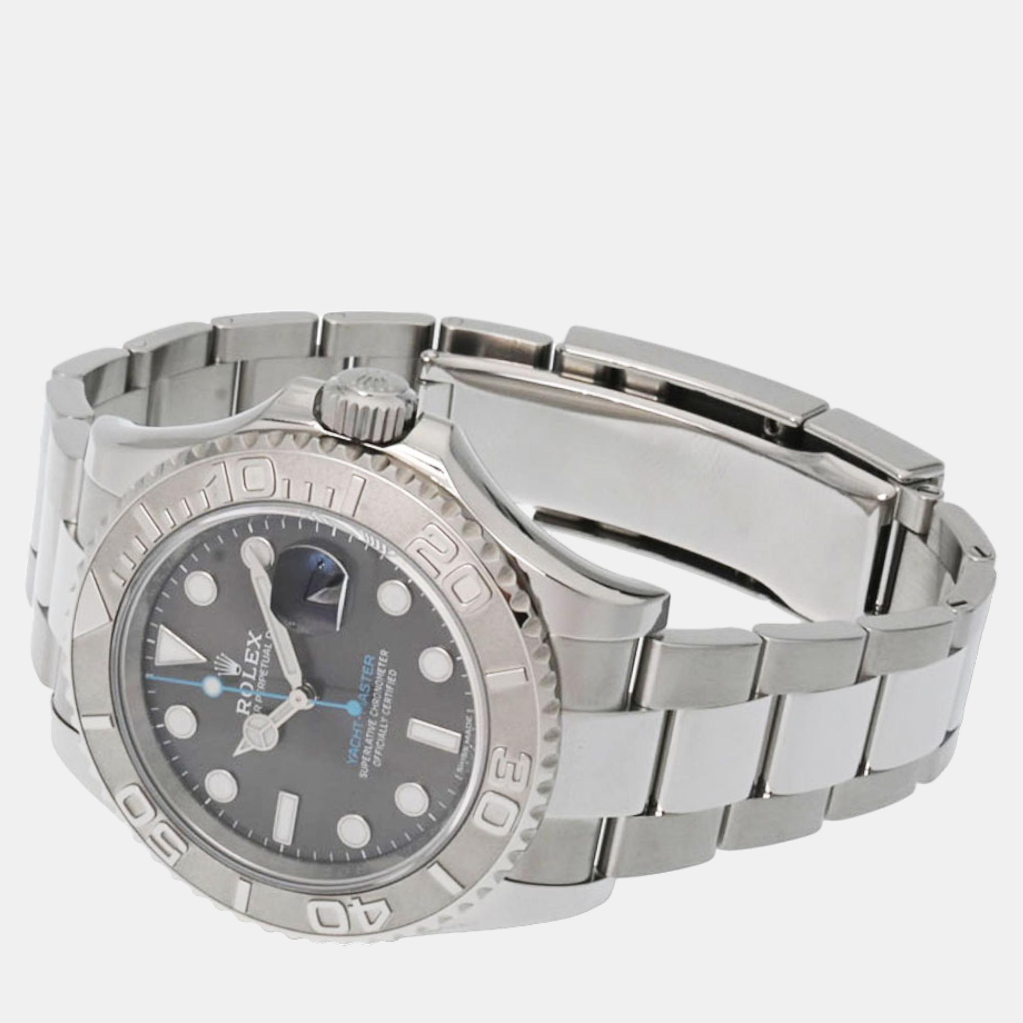 Rolex Grey Platinum And Stainless Steel Yacht-Master 116622 Automatic Men's Wristwatch 40 Mm