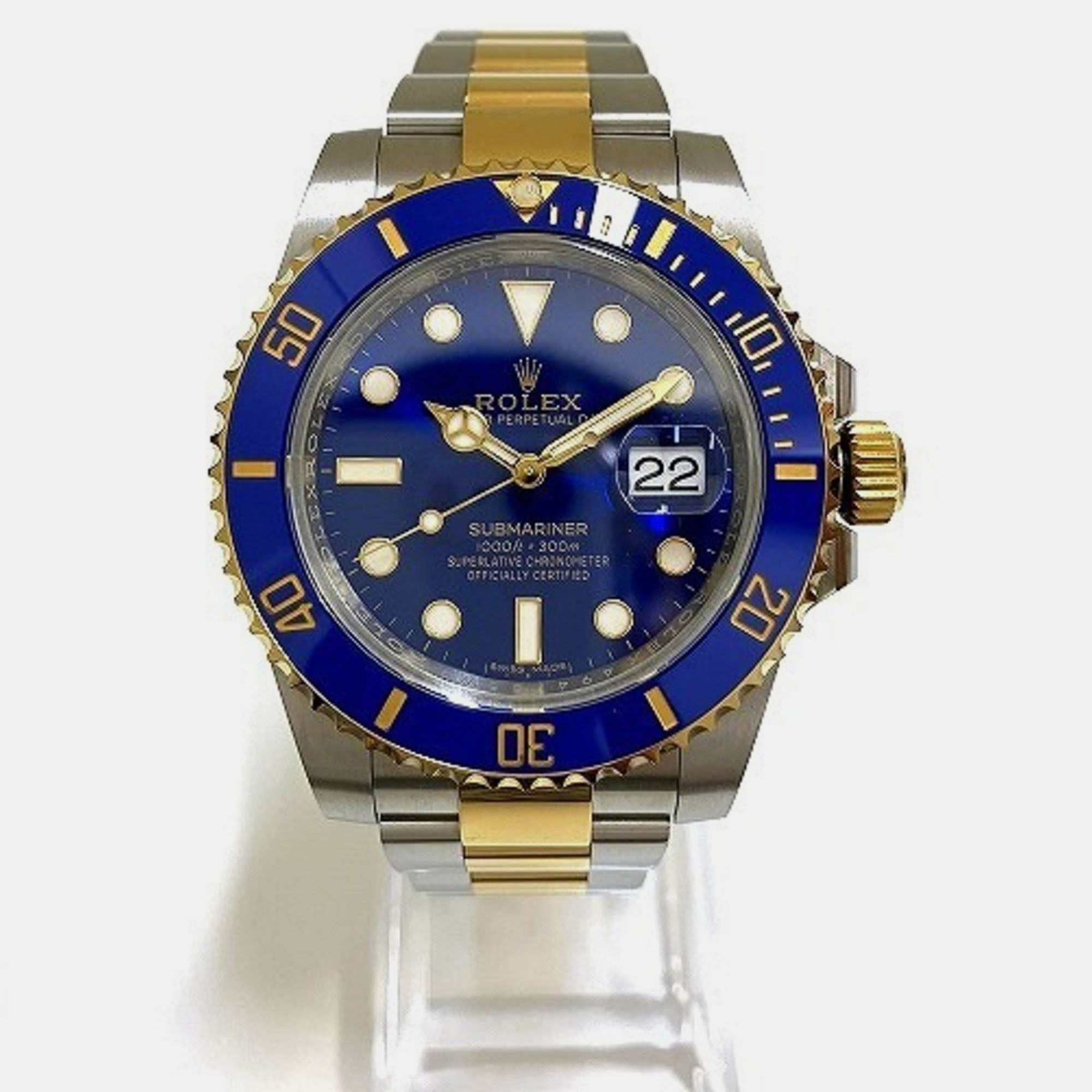 Rolex Blue 18k Yellow Gold And Stainless Steel Submariner 116613LB Automatic Men's Wristwatch 41 Mm
