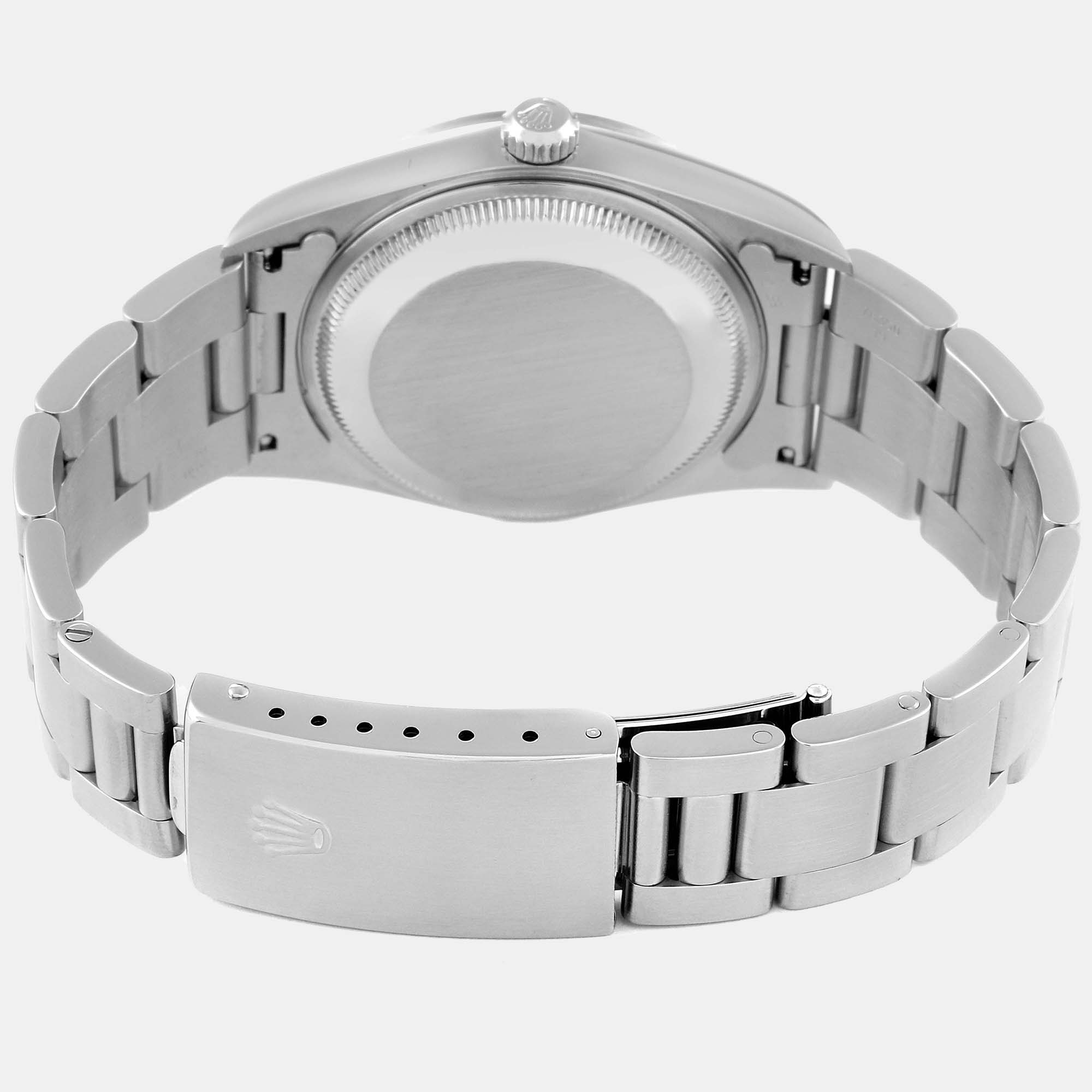 Rolex Date Black Dial Oyster Bracelet Steel Men's Watch 15200 34 Mm