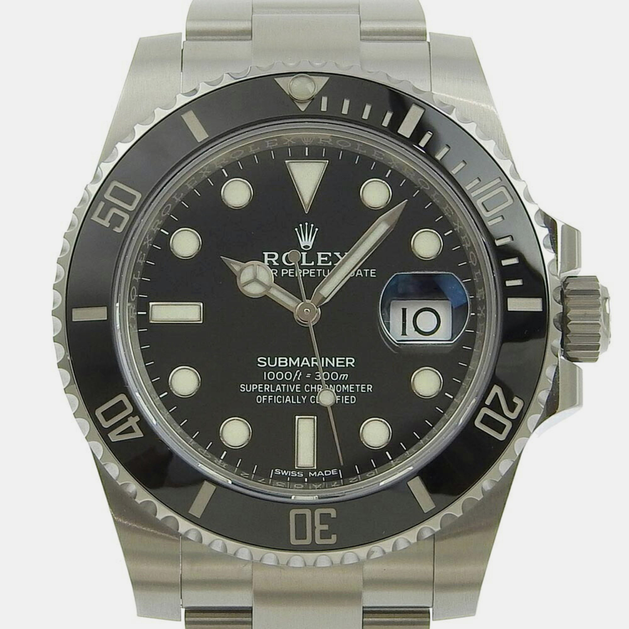 Rolex Black Stainless Steel Submariner 116610 Automatic Men's Wristwatch 40 Mm