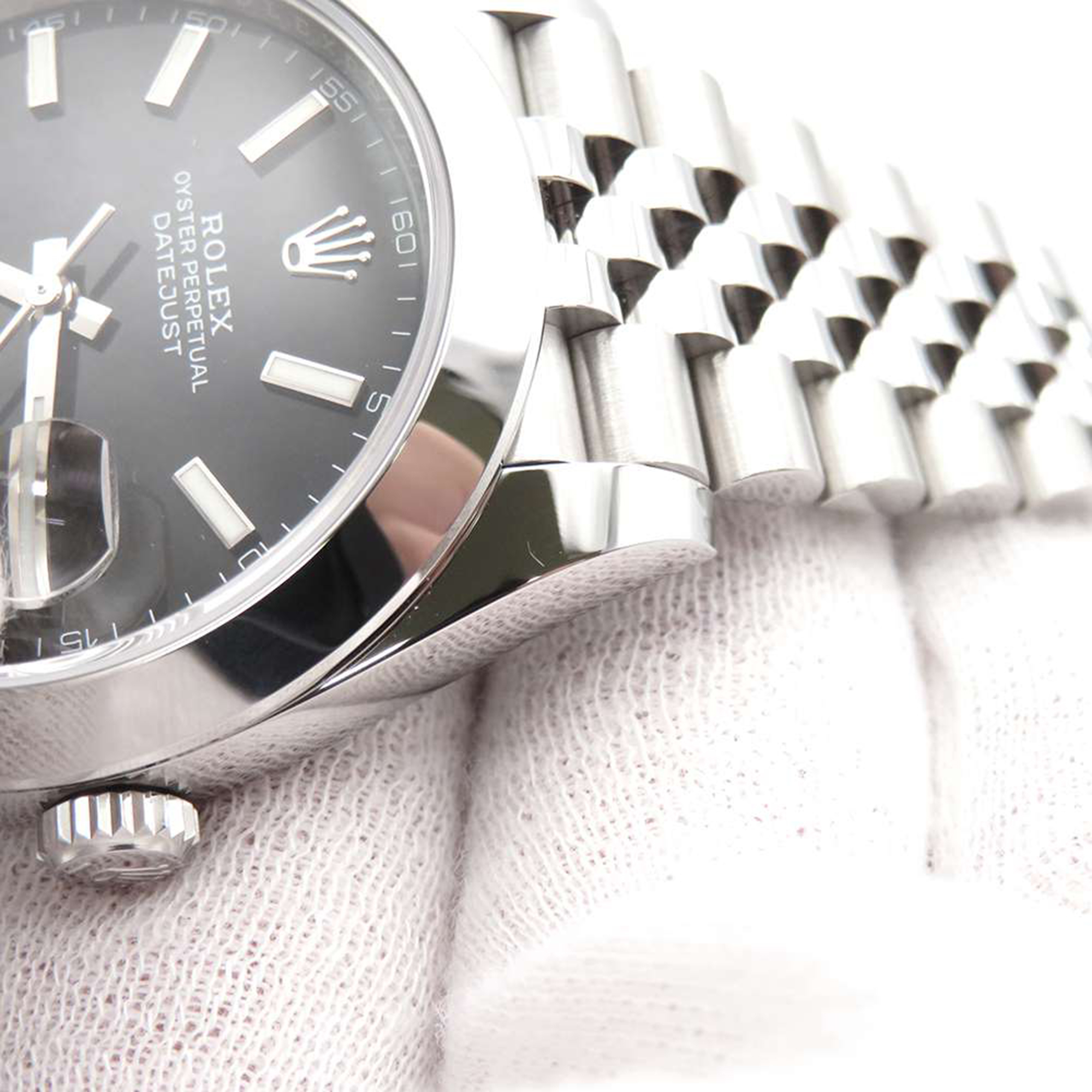 Rolex Black Stainless Steel Datejust 126300 Automatic Men's Wristwatch 41 Mm
