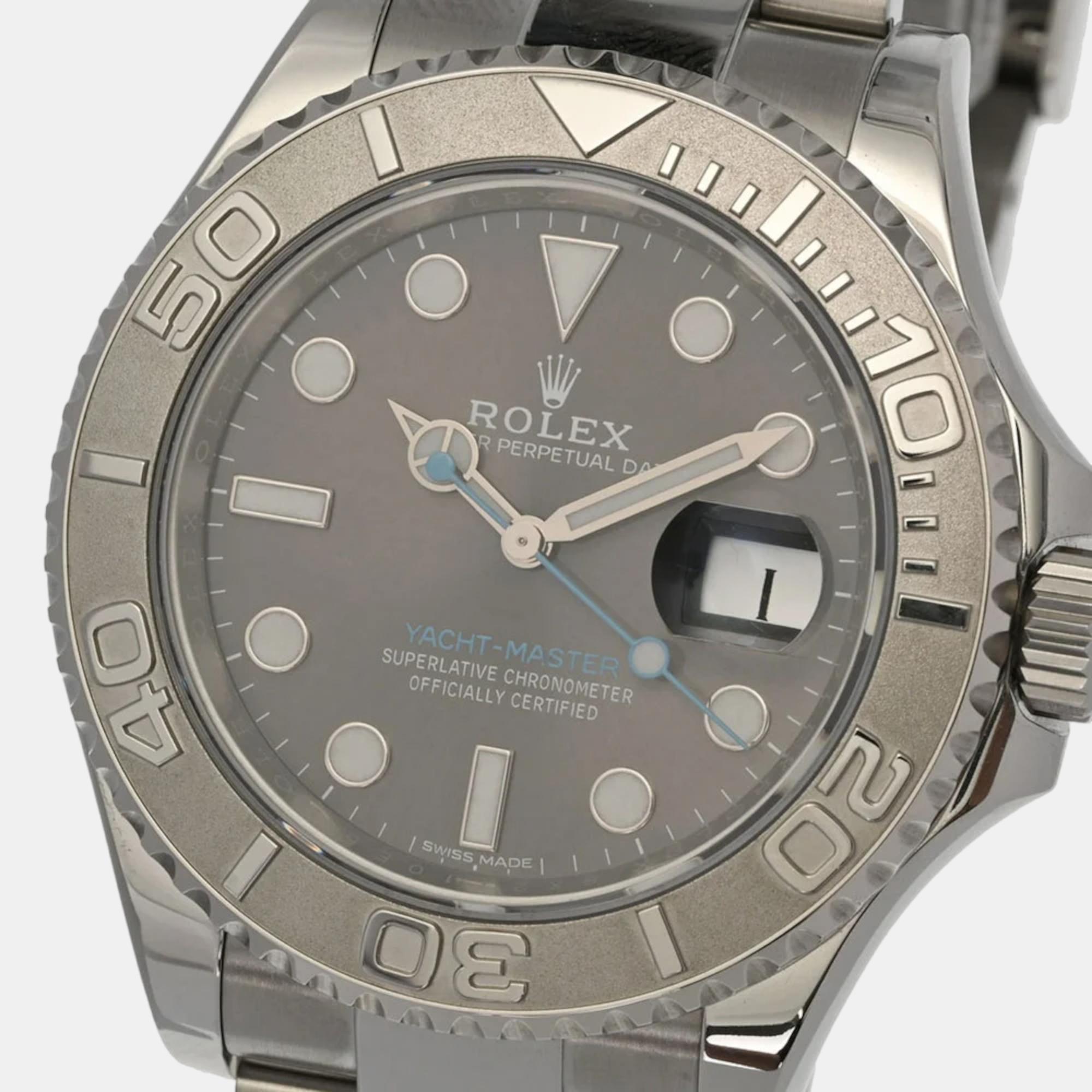 Rolex Grey Stainless Steel Yacht-Master 116622 Automatic Men's Wristwatch 40 Mm