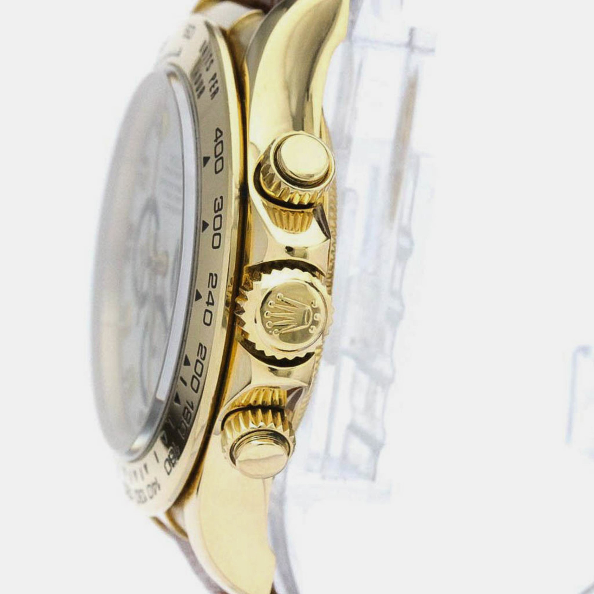 Rolex White Diamond 18k Yellow Gold Cosmograph Daytona 16518G Automatic Men's Wristwatch 40 Mm
