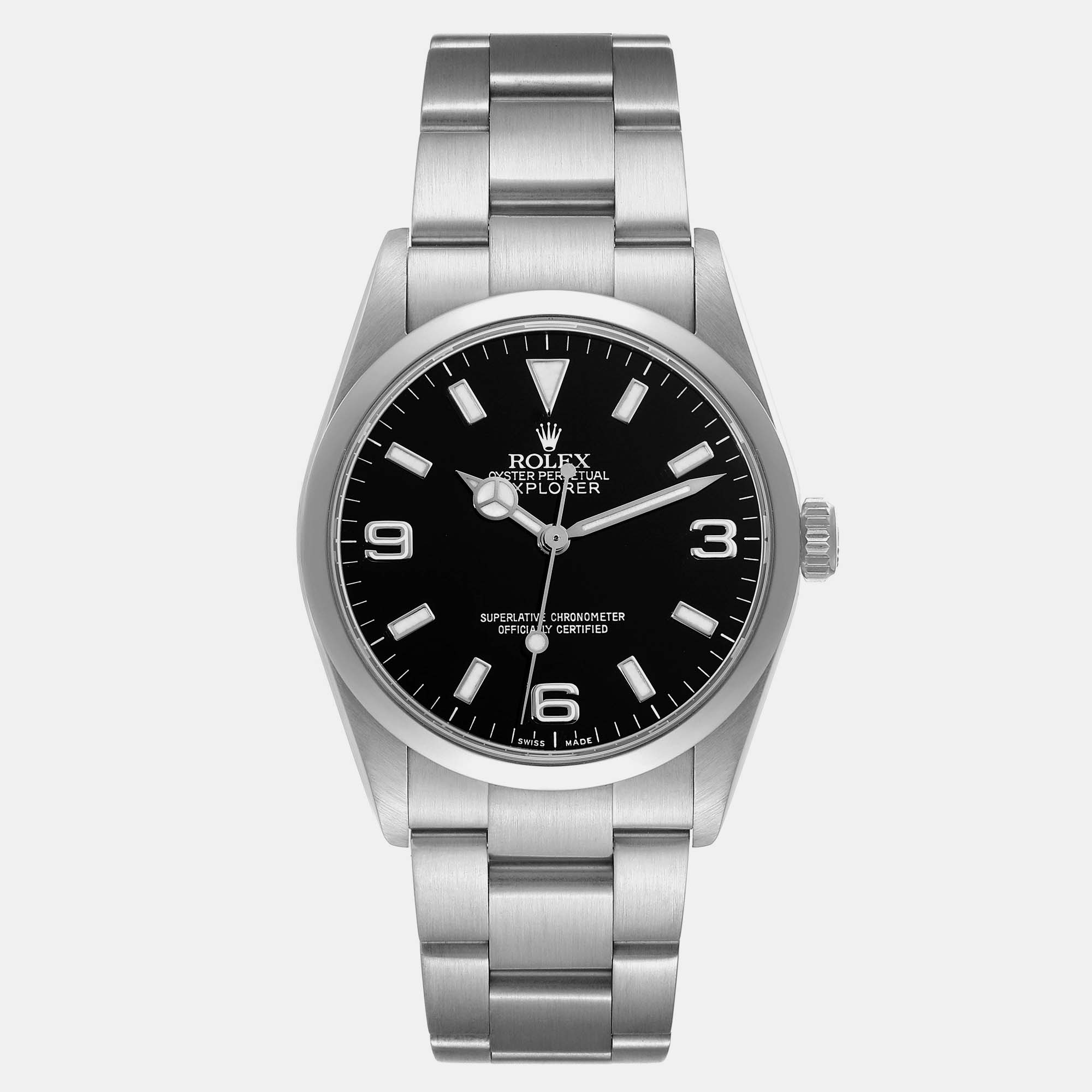 Rolex Explorer I Black Dial Steel Mens Watch 114270