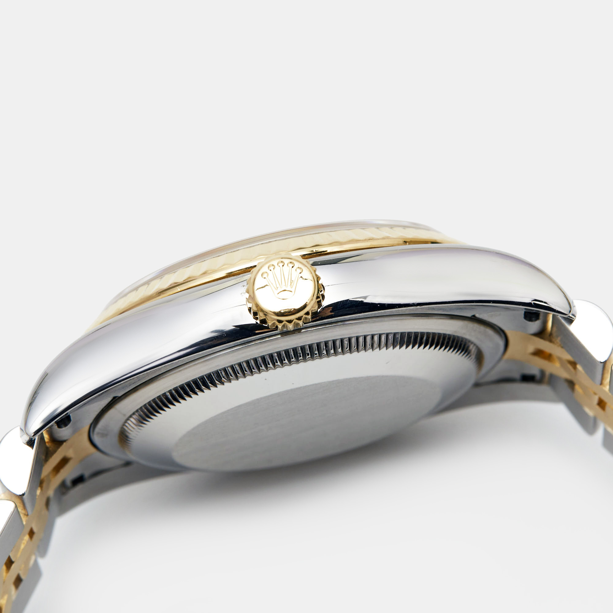 Rolex Blue Vignette 18K Yellow Gold Stainless Steel Diamond Datejust 116233 Men's Wristwatch 36 Mm