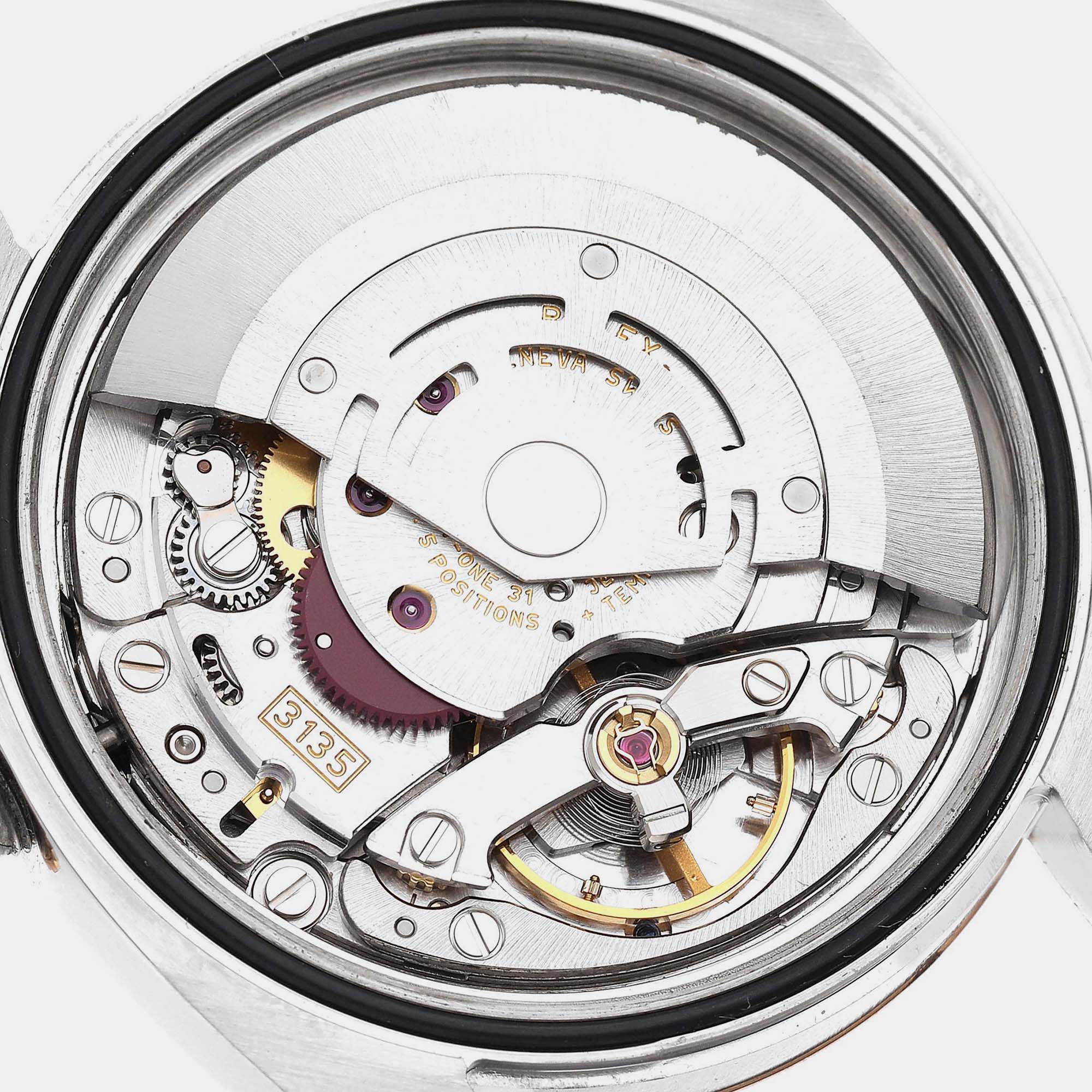 Rolex Datejust Steel Rose Gold White Diamond Dial Men's Watch 116201 36 Mm
