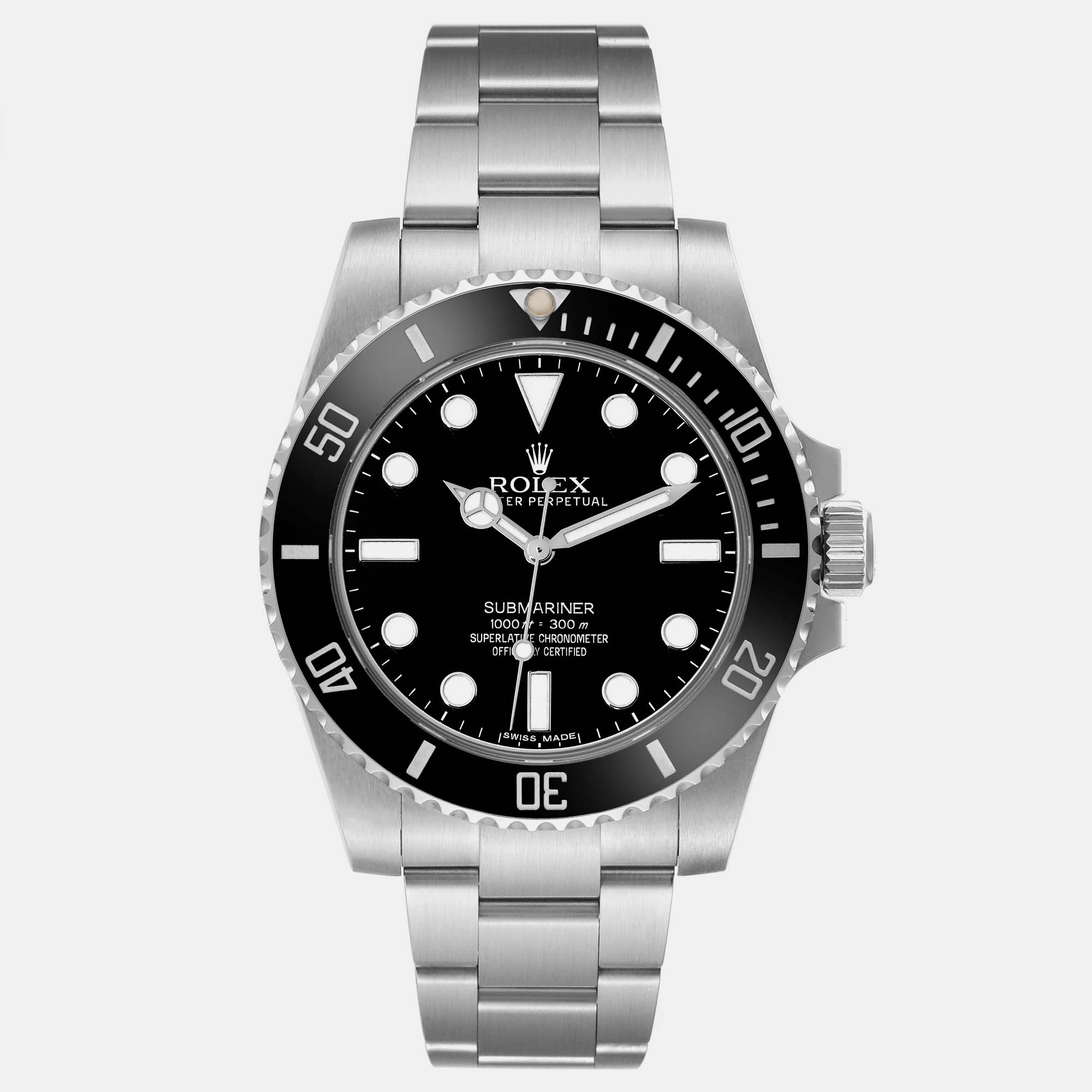 Rolex Submariner Black Dial Ceramic Bezel Steel Men's Watch 114060 40 Mm