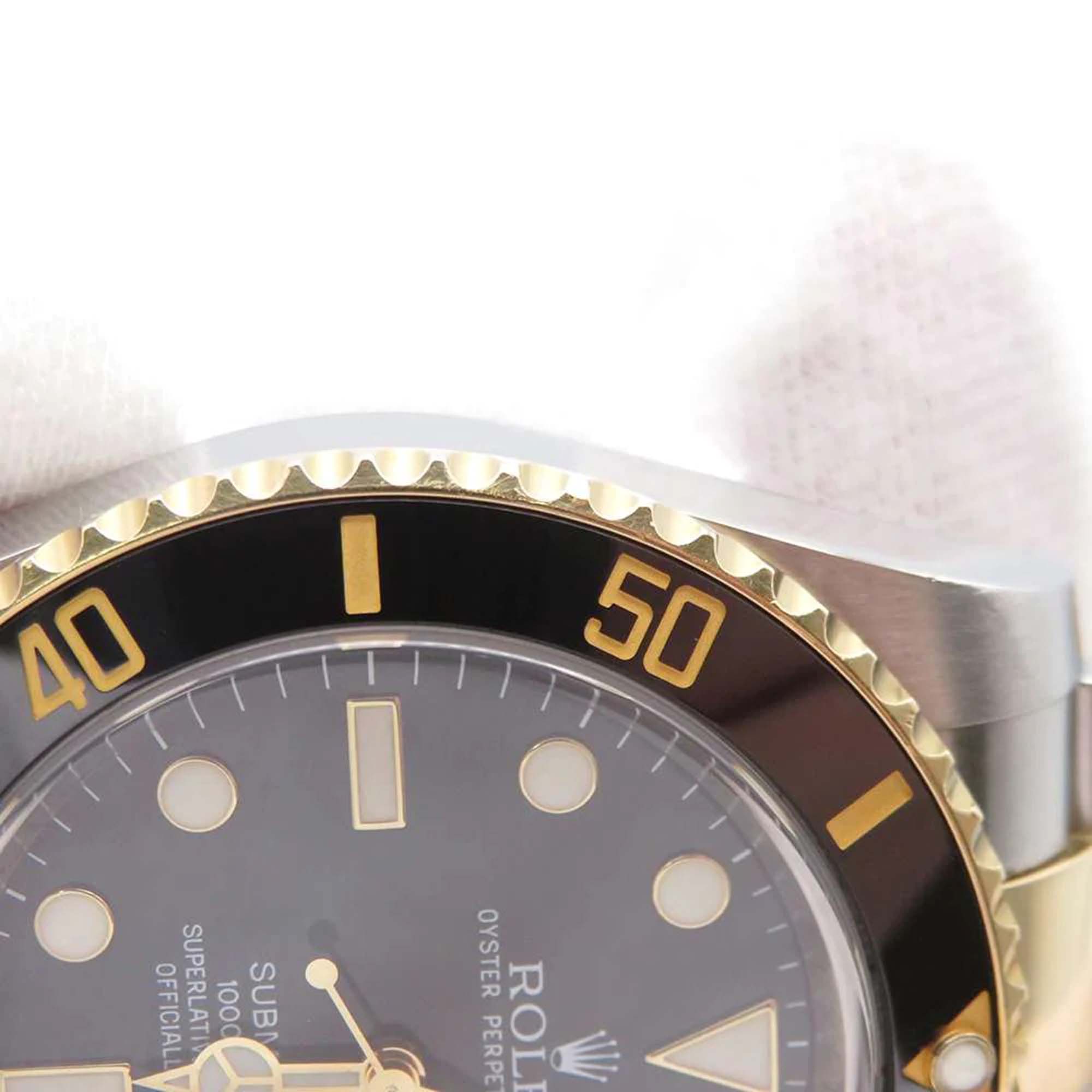 Rolex Black 18k Yellow Gold And Stainless Steel Submariner 116613 Automatic Men's Wristwatch 40 Mm