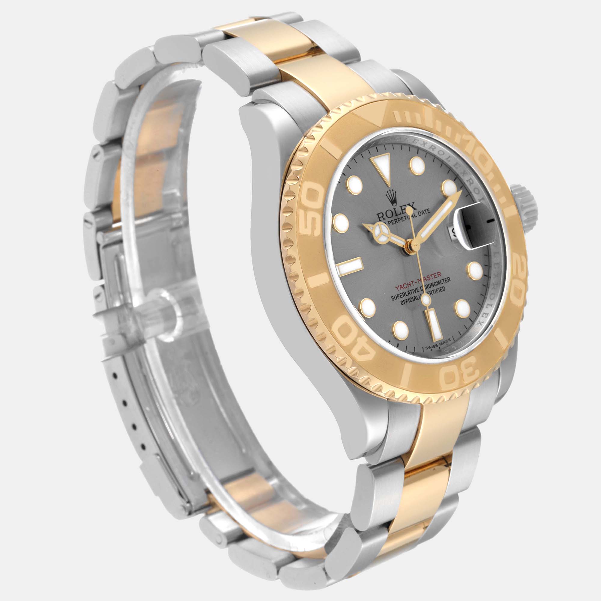 Rolex Yachtmaster Steel Yellow Gold Slate Dial Mens Watch 16623 40 Mm