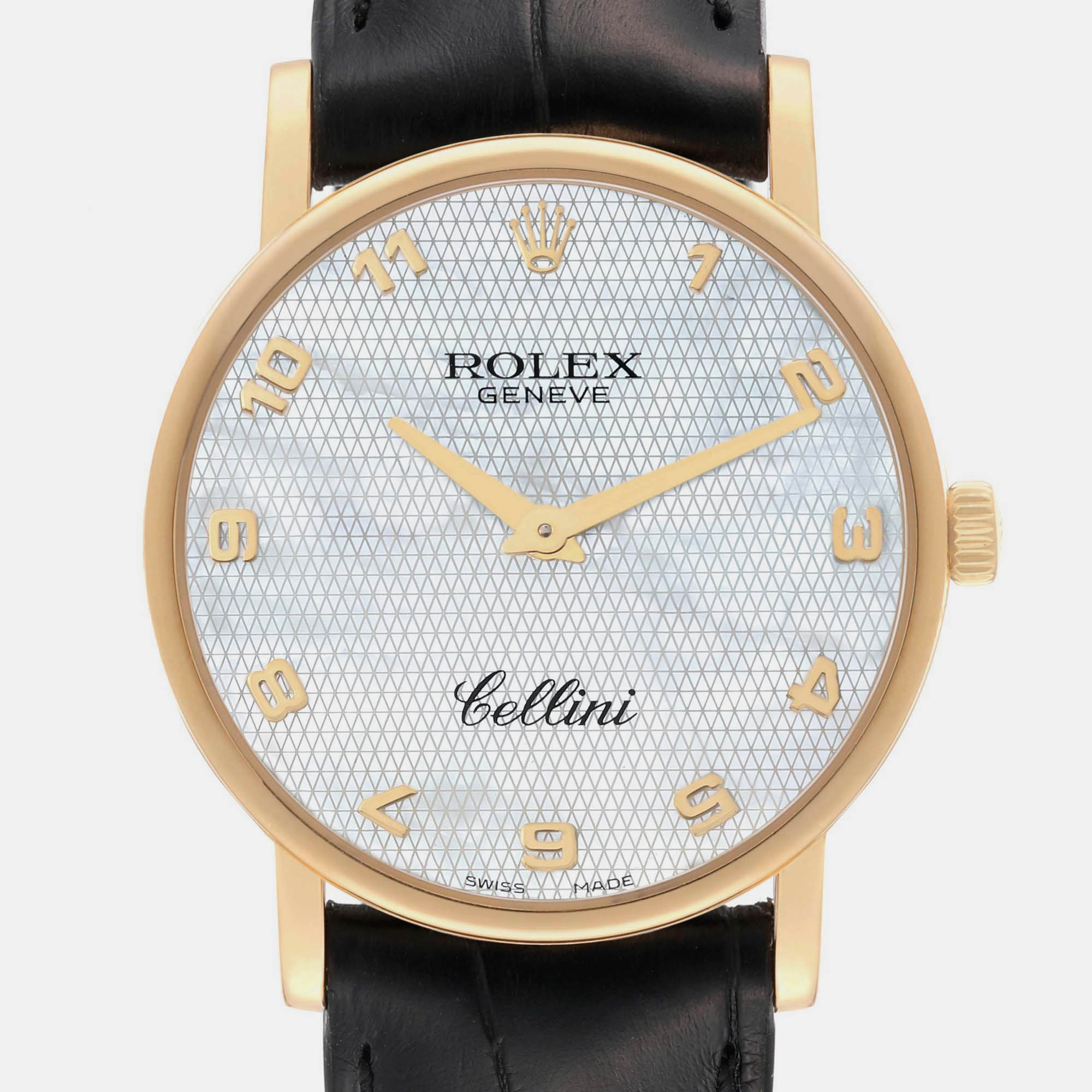 Rolex Cellini Classic Yellow Gold Mother Of Pearl Dial Men's Watch 5115 32 Mm
