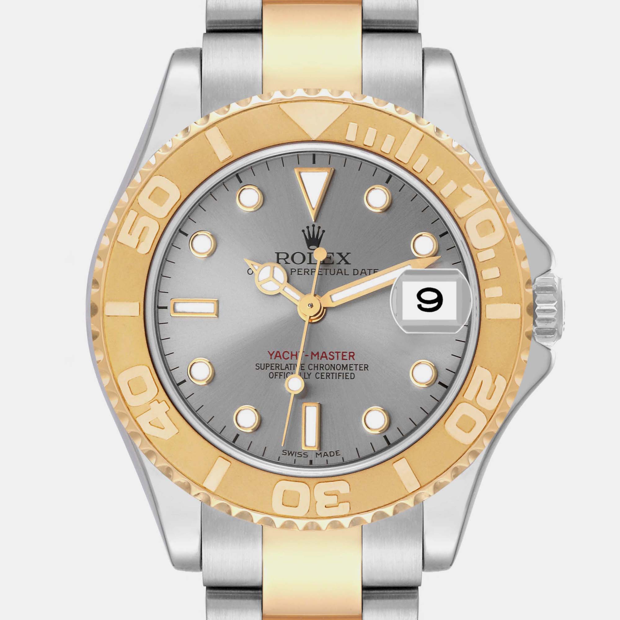 Rolex Yachtmaster Midsize Steel Yellow Gold Men's Watch 168623 35 Mm
